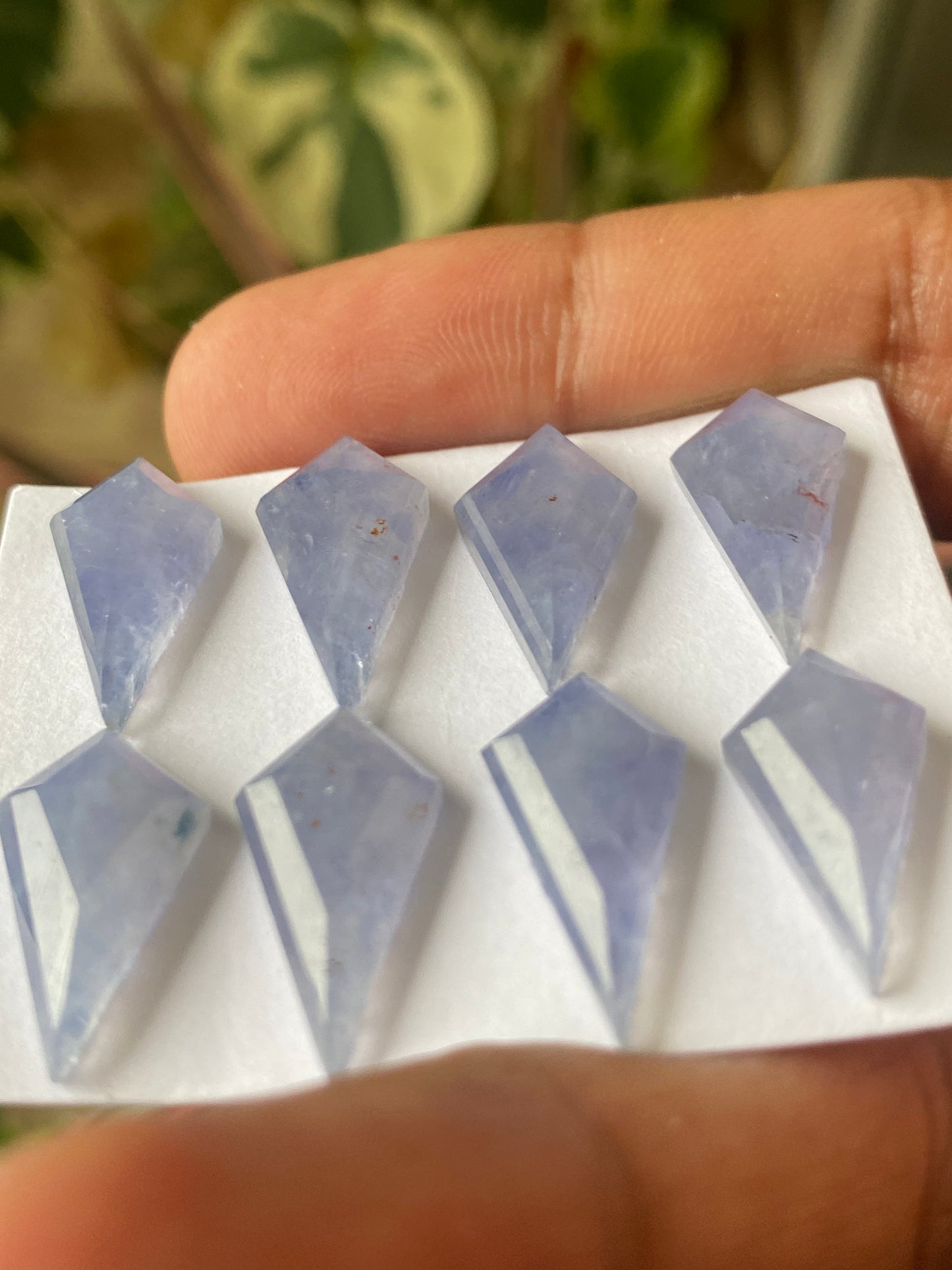 Wow Iolite kite stepcut gems  wt 35 cts Pcs 8 size 18x9.5mm-20.5x9.6mm natural iolite  hexagon stepcut