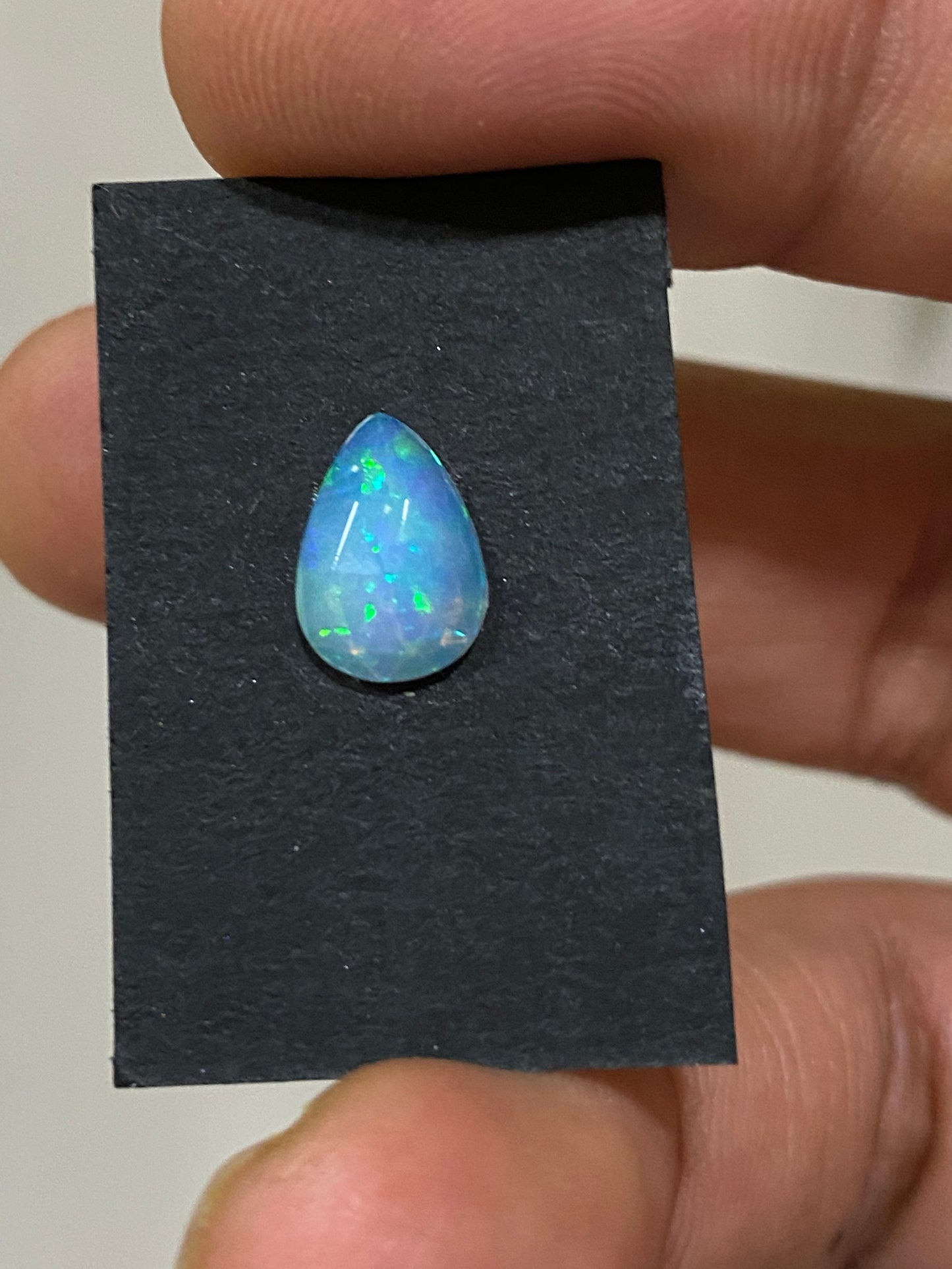 Awesome rare single piece Ethiopian opal rosecut ring green fire Welo opal rosecut pear wt 1 cts size 10.5x7.5mm for a ring opal rosecut