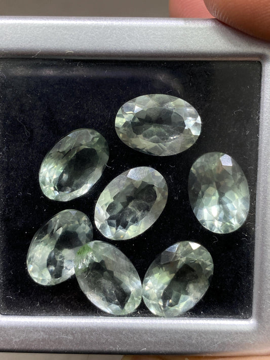 Stunning beautiful green amethyst oval cutstones pcs 7 wt 36 cts size 14x10mm ideal for rings pendants green amethyst ovals