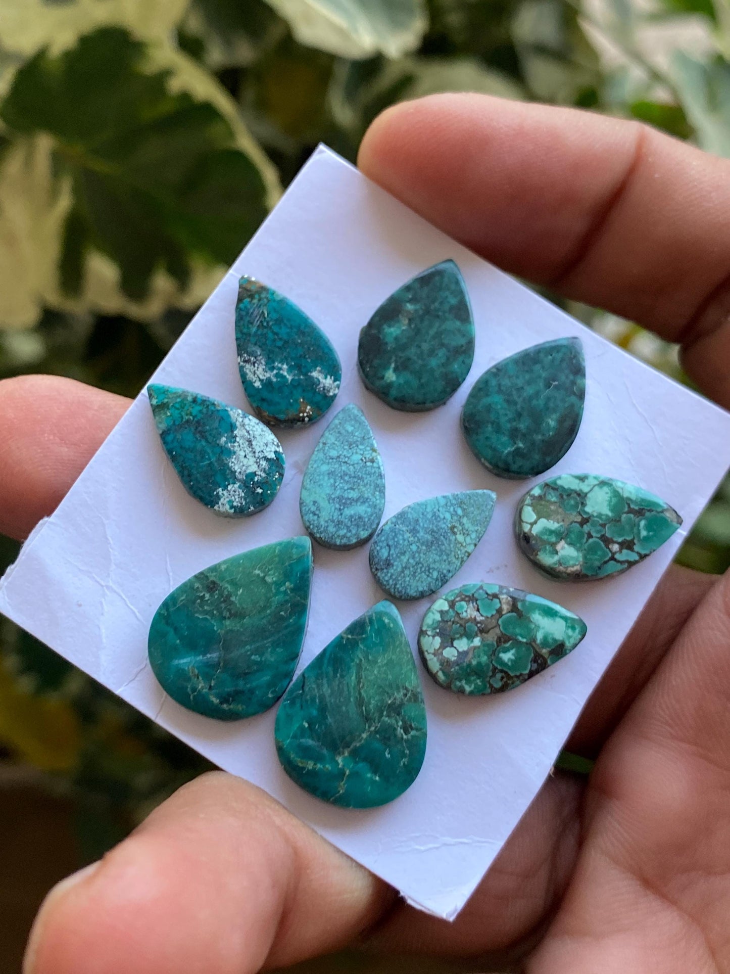 Stunning Turquoise pairs natural hubei mines smooth polished cloud mountain pcs 10 wt 45 carats 15x8-19x14mm turquoise earrings supply