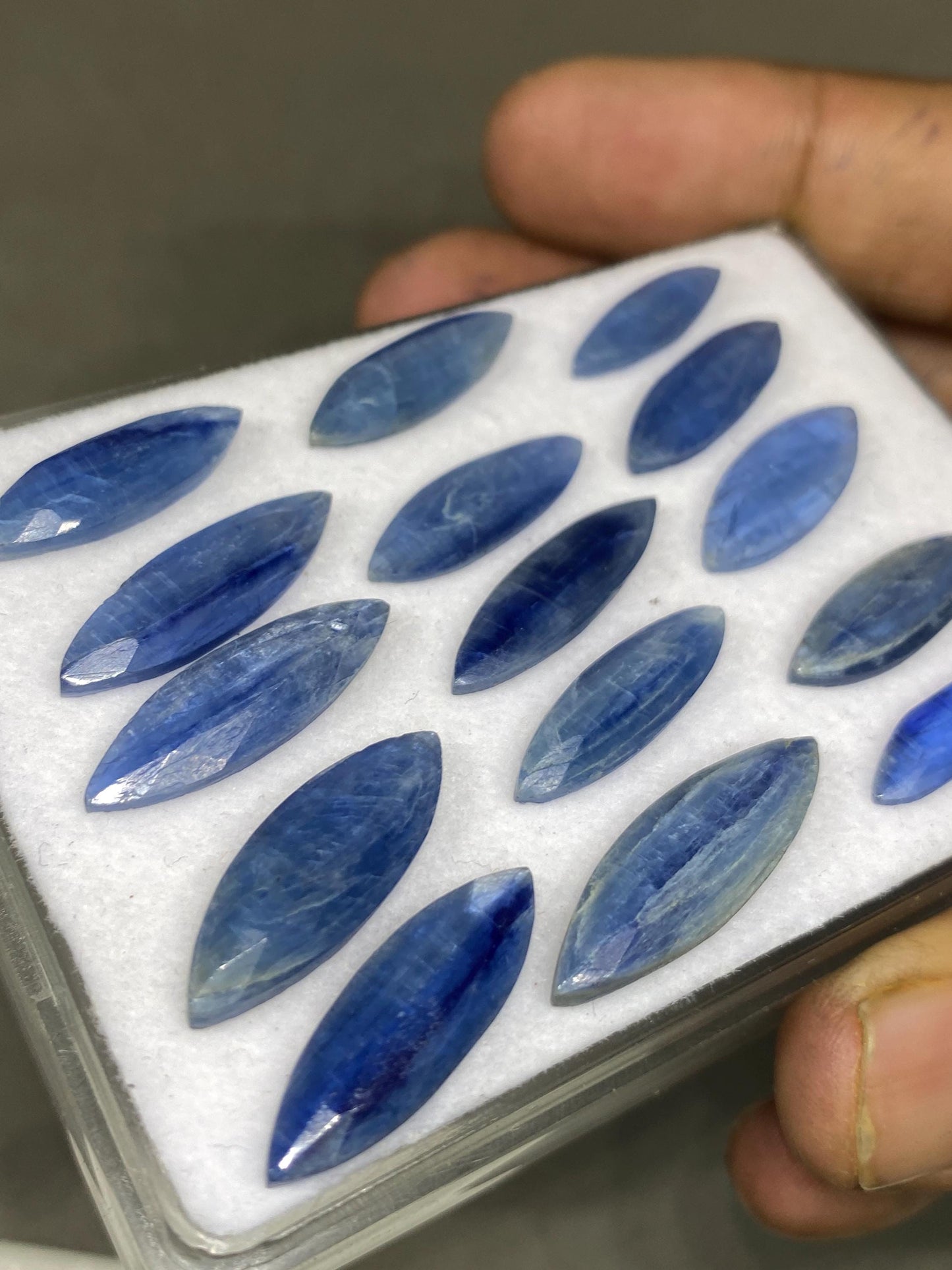 Stunning Rare blue kyanite rosecut marquise flats fine quality weight 71 carats pcs 15 size 19x5.5mm-27x8.3mm good quality rosecut kyanite