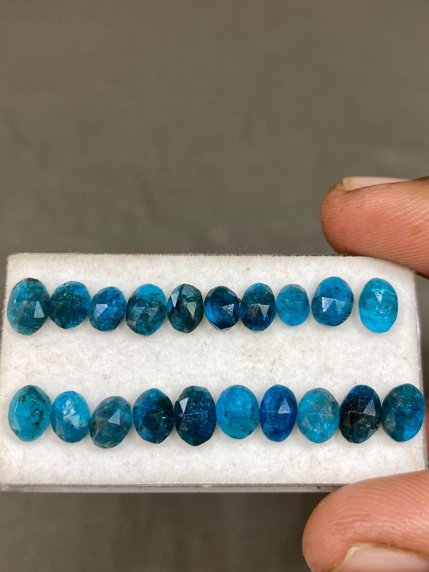 Stunning Neon Blue apatite rosecut wholesale lot wt 15.5 cts pcs 20 size 5x4mm-7x5mm rosecut neon blue apatite flats apatite rosecut