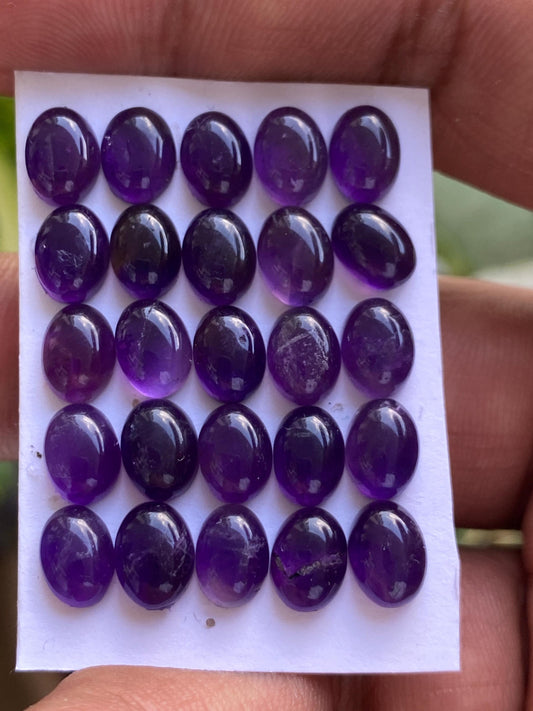 Dazzling amethyst oval cabochon  pcs 25 wholesale lot weight 34 carats size 8x6mm amethyst cabochons