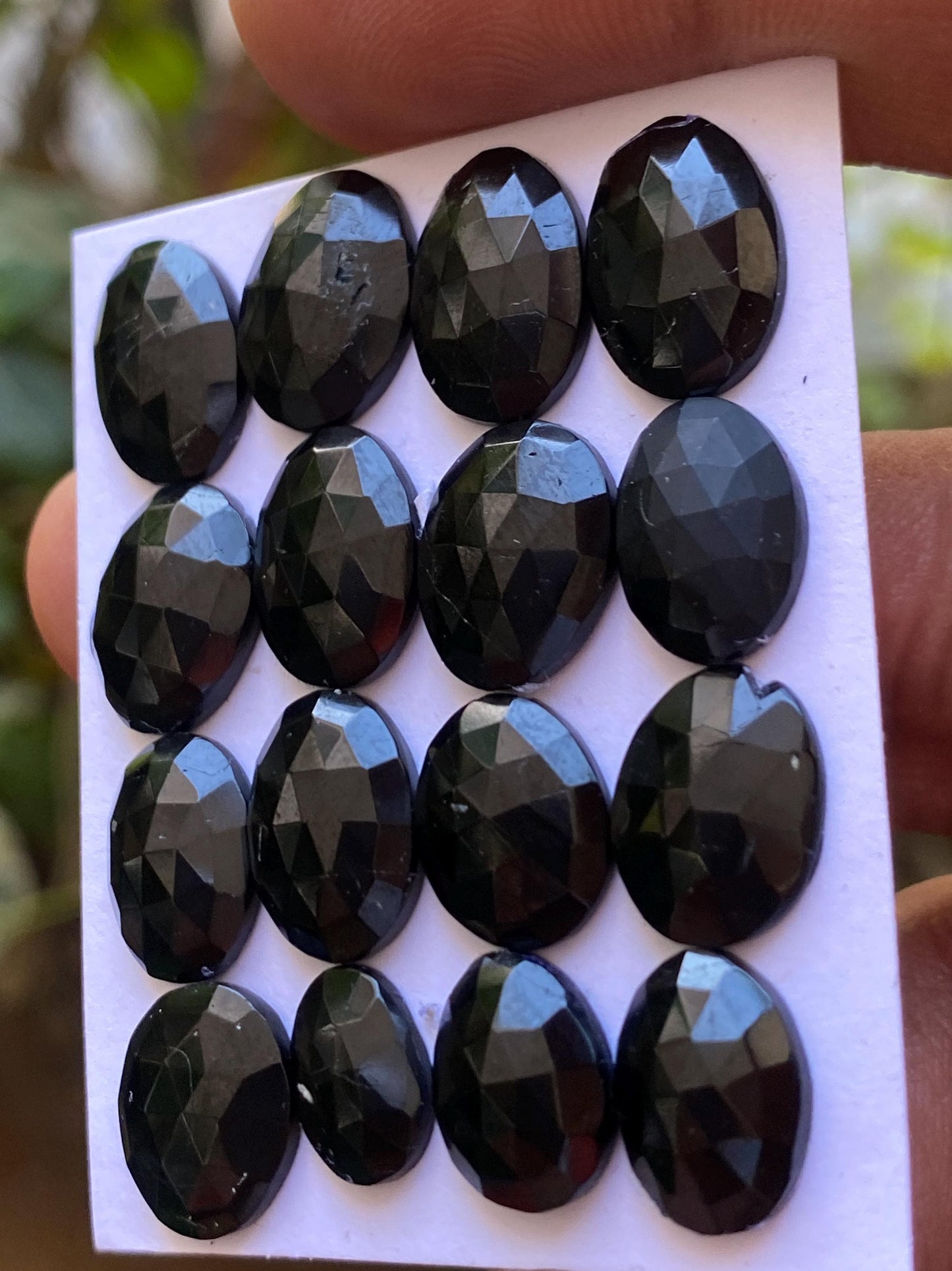 Gorgeous rare  Black tourmaline rosecut wholesale lot weight 57.50 cts pcs 16 size 10x7-13x9mm rosecut black tourmaline ovalish oval rosecut