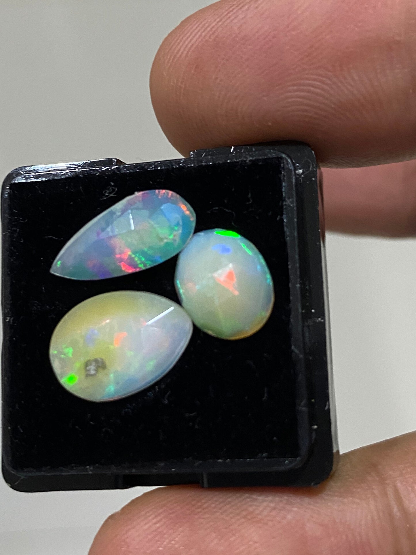 Cute light yellow base fire mix shapes Ethiopian mines opal Welo opal rosecut wt 3.5 cts pcs 3  size  rosecut opal fire opal rosecut