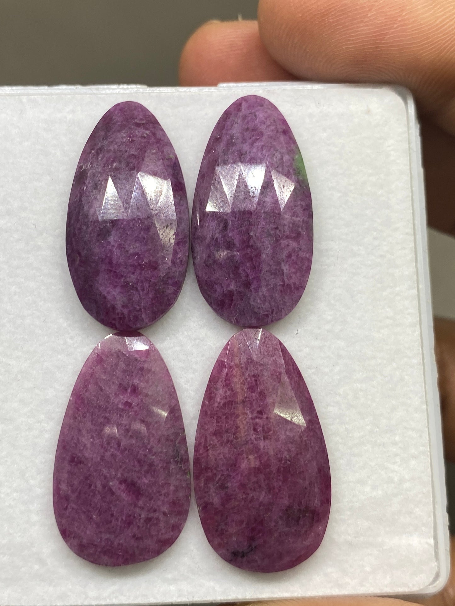 Natural huge ruby Rosecut pair very rare weight 59  carats rare pcs 4 huge size 26x15mm-28x14mm ruby Rosecut pair lot