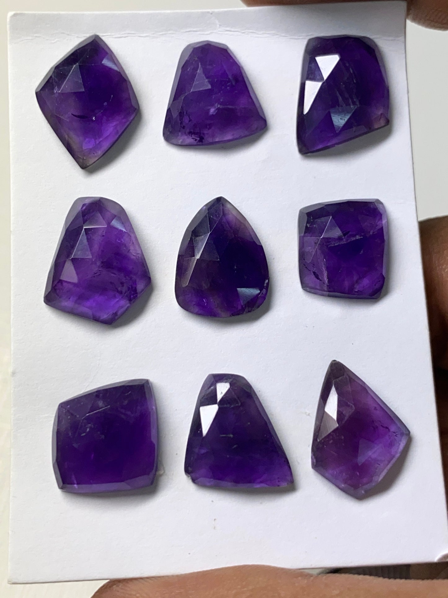 Alluring rare amethyst rosecut fancy shapes weight 60 carats pcs 9 size 13.7x12.4mm-16.1x13.3mm rosecut amethyst