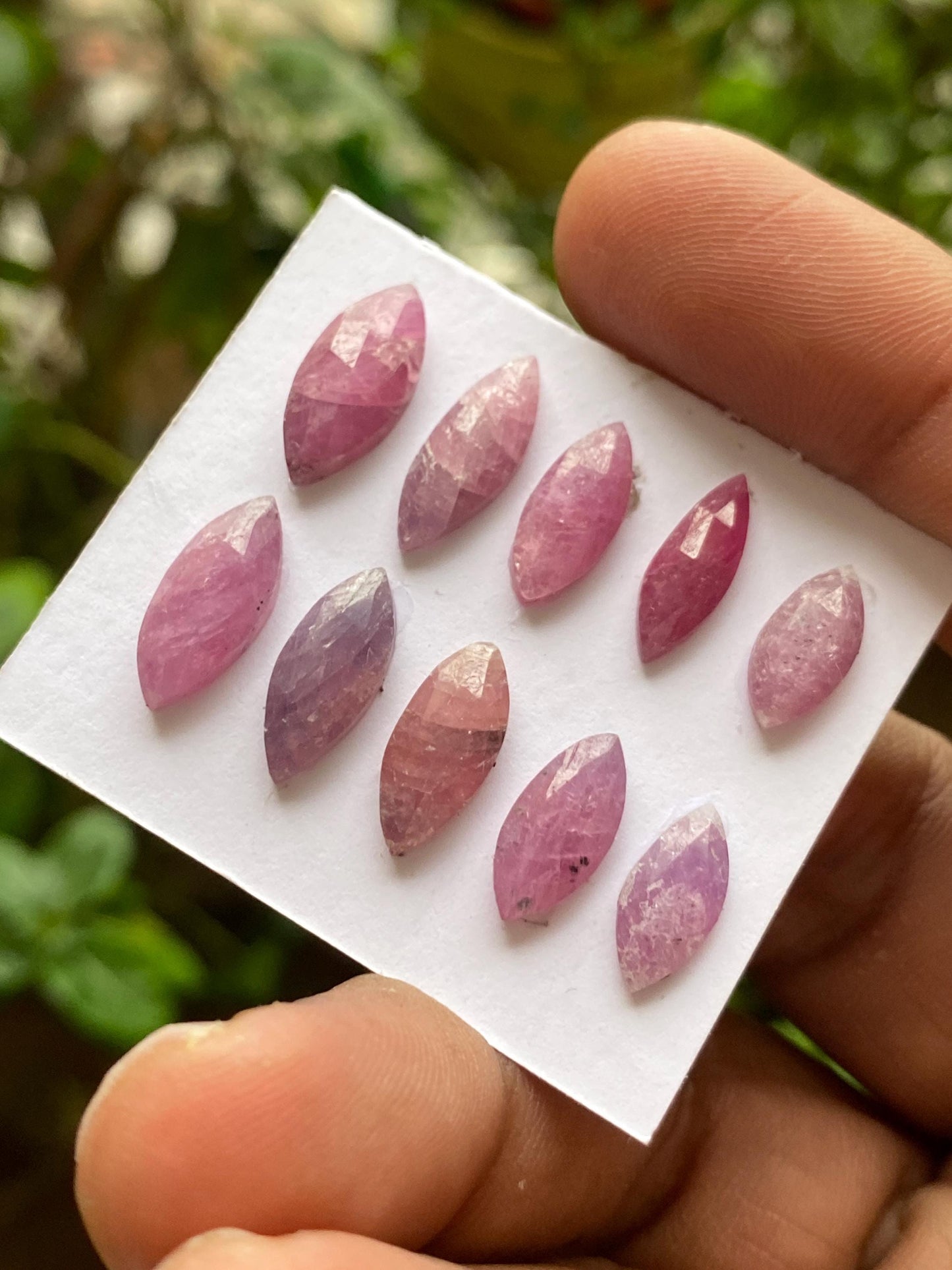 Nice rare natural rosecut pink sapphire wt 37 cts size 12x5-15x7mm Pcs 10 unheated untreated natural ruby rosecut sapphire