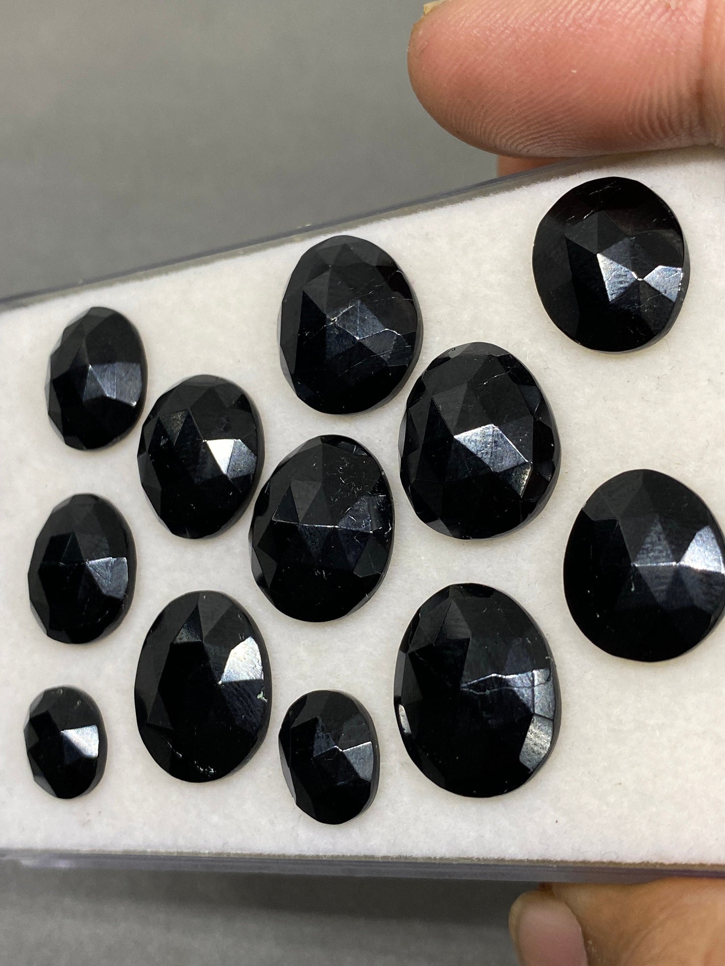 Lovely black tourmaline rosecut ovalish shape rosecut pendant earring wt 83 carats pcs 12 size 12x9mm-16x14mm approx black tourmaline