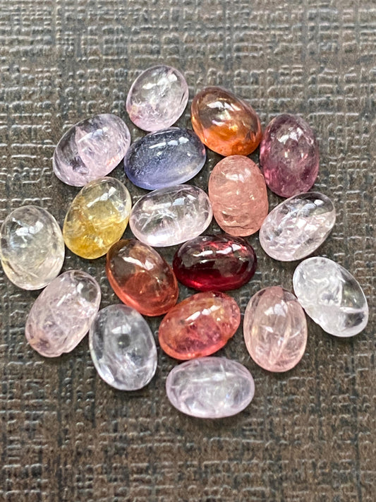 Stunning rare Burma mines spinel oval shape cabochons smooth weight 9.70 carats size 5x4mm-8.5x4mm pcs 17 spinel oval cabochons