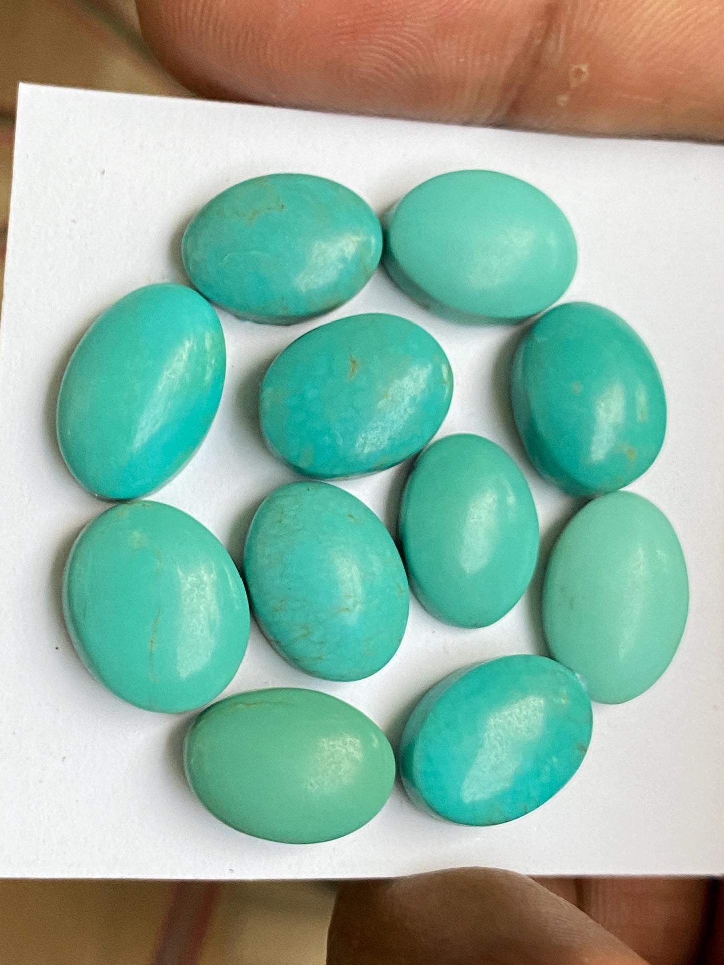 Mesmerising rare Arizona  mines Turquoise cabochons  natural smooth polished ovals pcs 11 wt 61 carats 13x10-15x10mm  turquoise cabochons