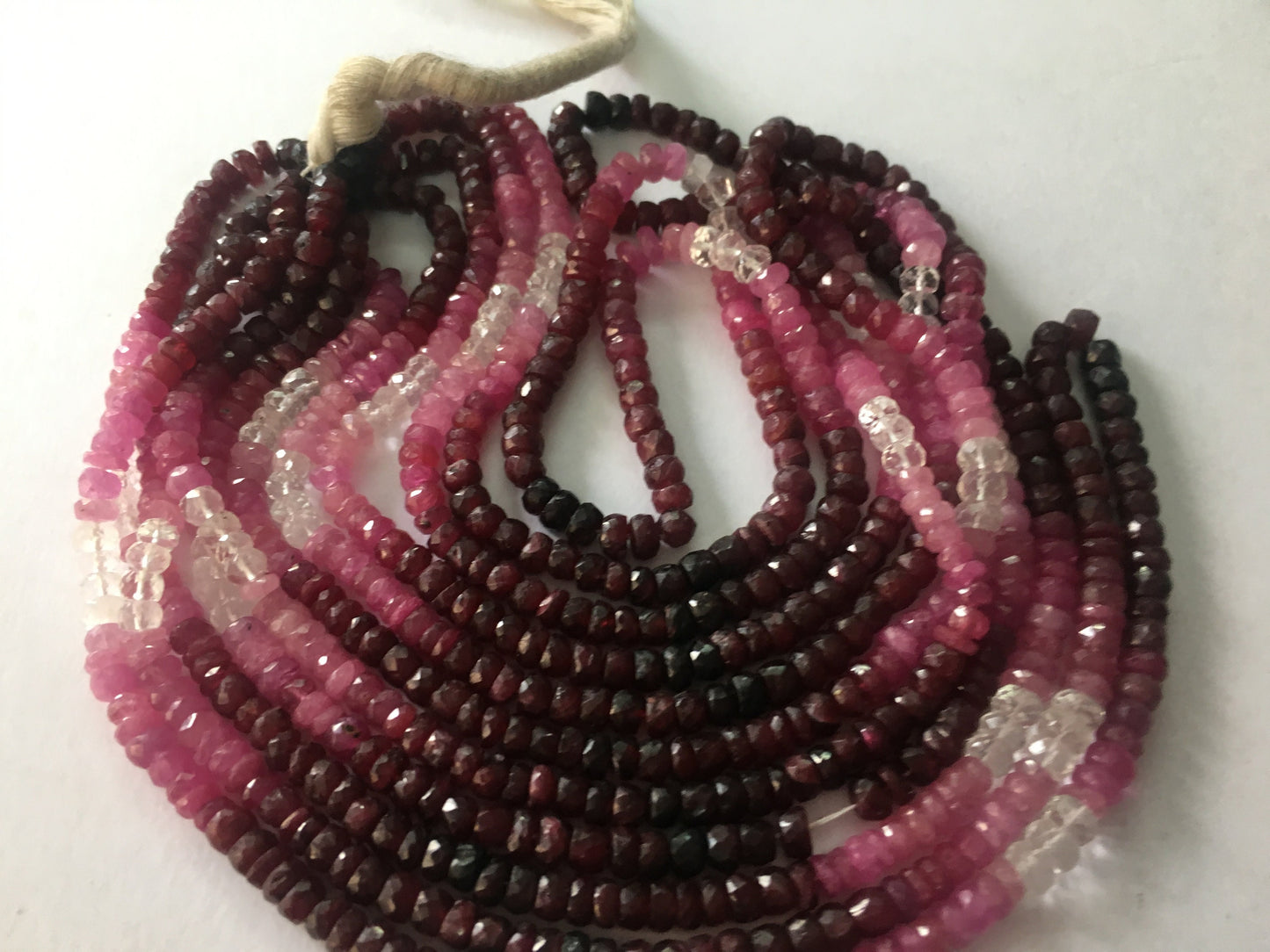 Ruby shaded beads wholesale lot five strands big size 4.2mm to 4.7mm length 16 inches each