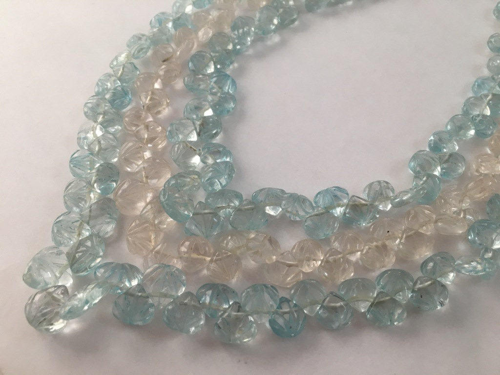 Aquamarine necklace heart carvings blue aquamarine heart carvings necklace 16 inches,18inches and 20 Inches aquamarine carved necklace