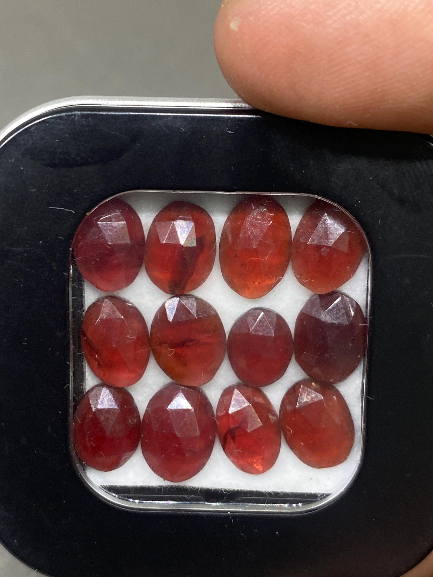 Delightful rare rosecut red garnet fancy garnet rosecut  pcs 12 wt 25 cts mix sizes 8x7mm-10x8mm orange garnet rosecut