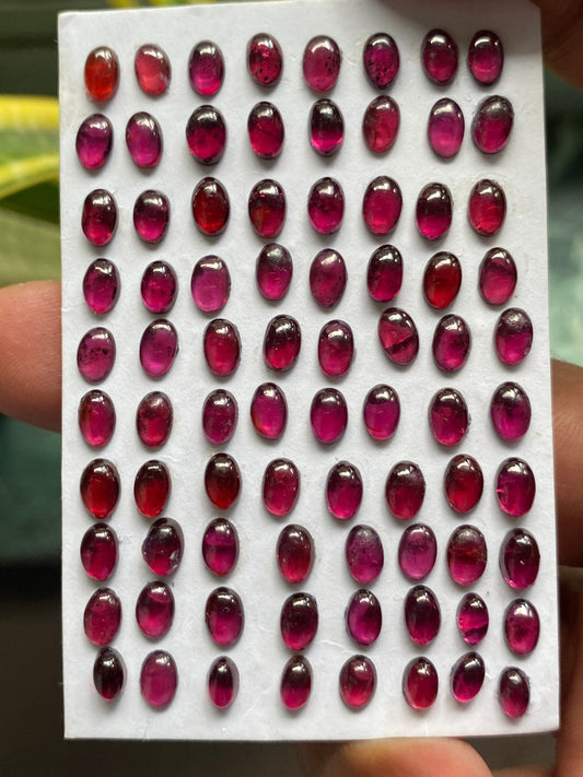 Rhodolite garnet oval smooth lot 4x3mm-5x4mm calibrated super fine quality rare rhodolite garnet pcs 80 wt44.65 carats pink garnet rhodolite