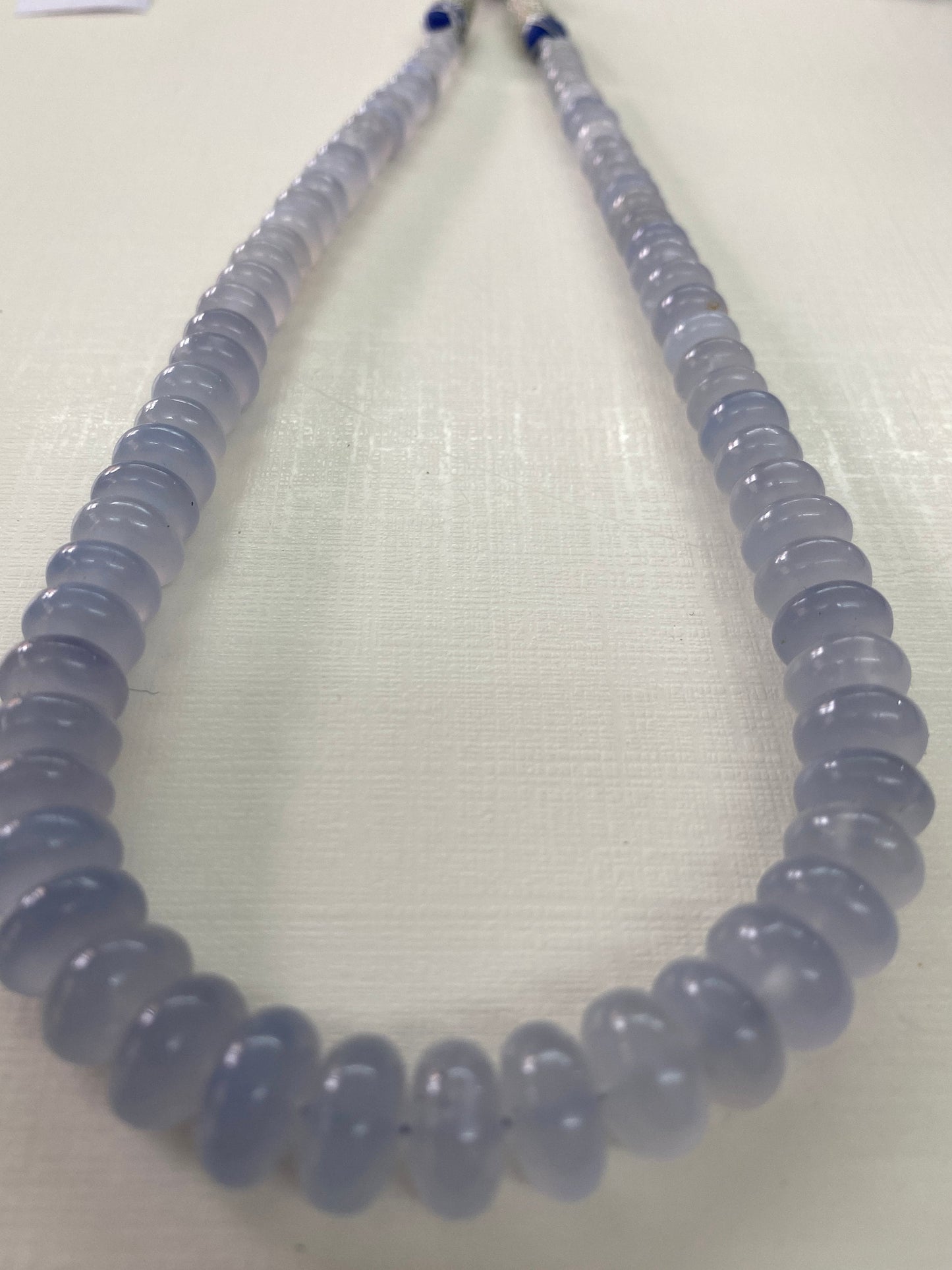 Delightful Lavender chalcedony beads necklace aaaaa fine quality wt 300 cts length 14.5 inches size 7mm-11.7mm chalcedony necklace