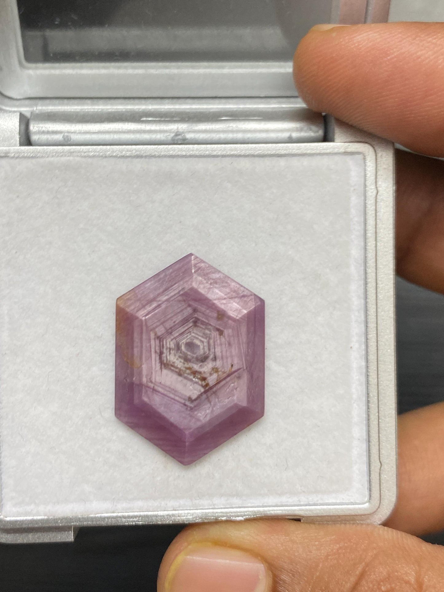 Gorgeous Rare ruby sheen  hexagon step cuts sheen sapphire  weight 16.85 carats size 27x18mm sheen sapphire hexagon flatbacks