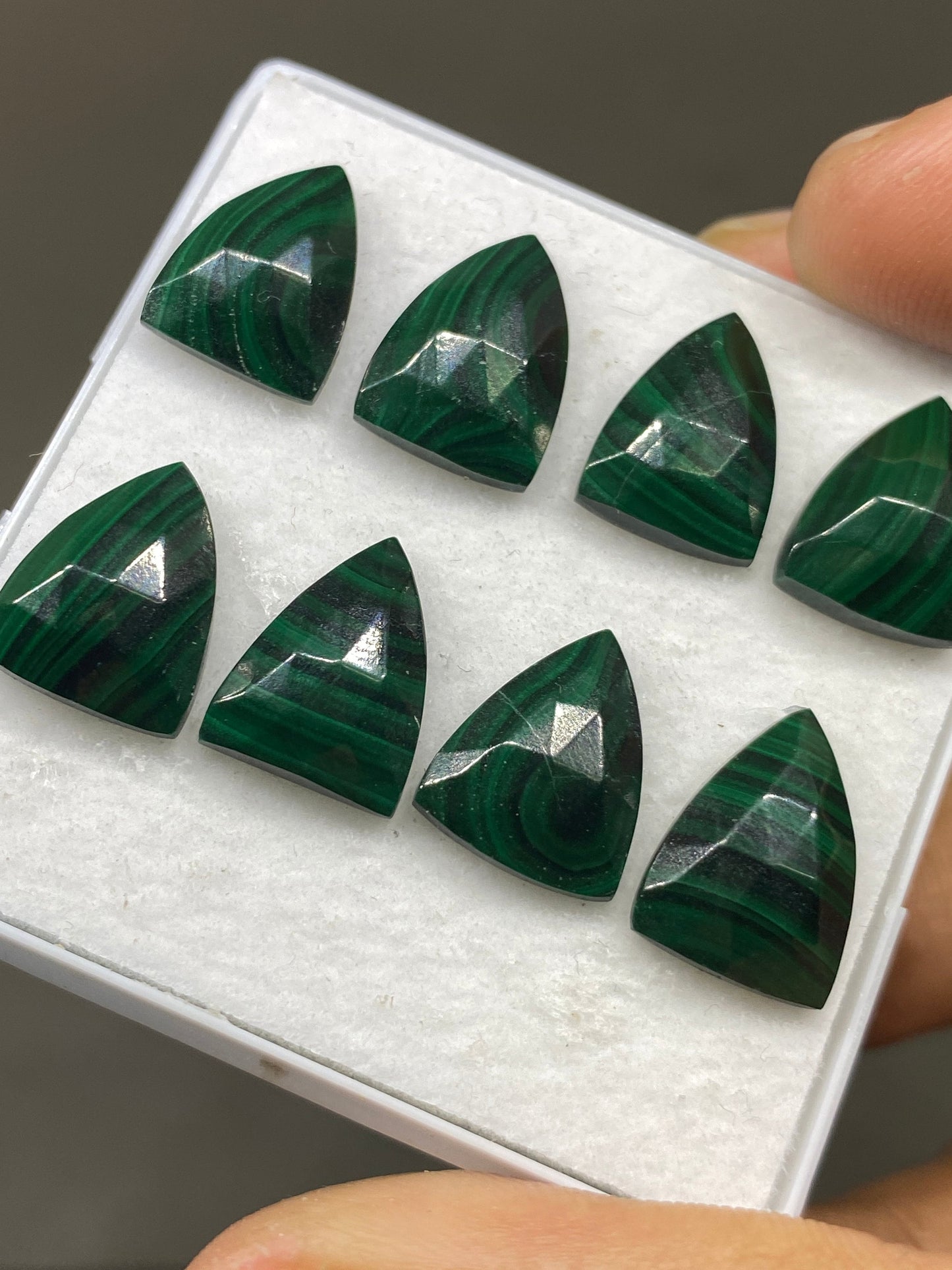 Malachite shield rosecut wholesale lot weight 44 carats pcs 8 size 14x10mm flatback gems malachite shield rosecut