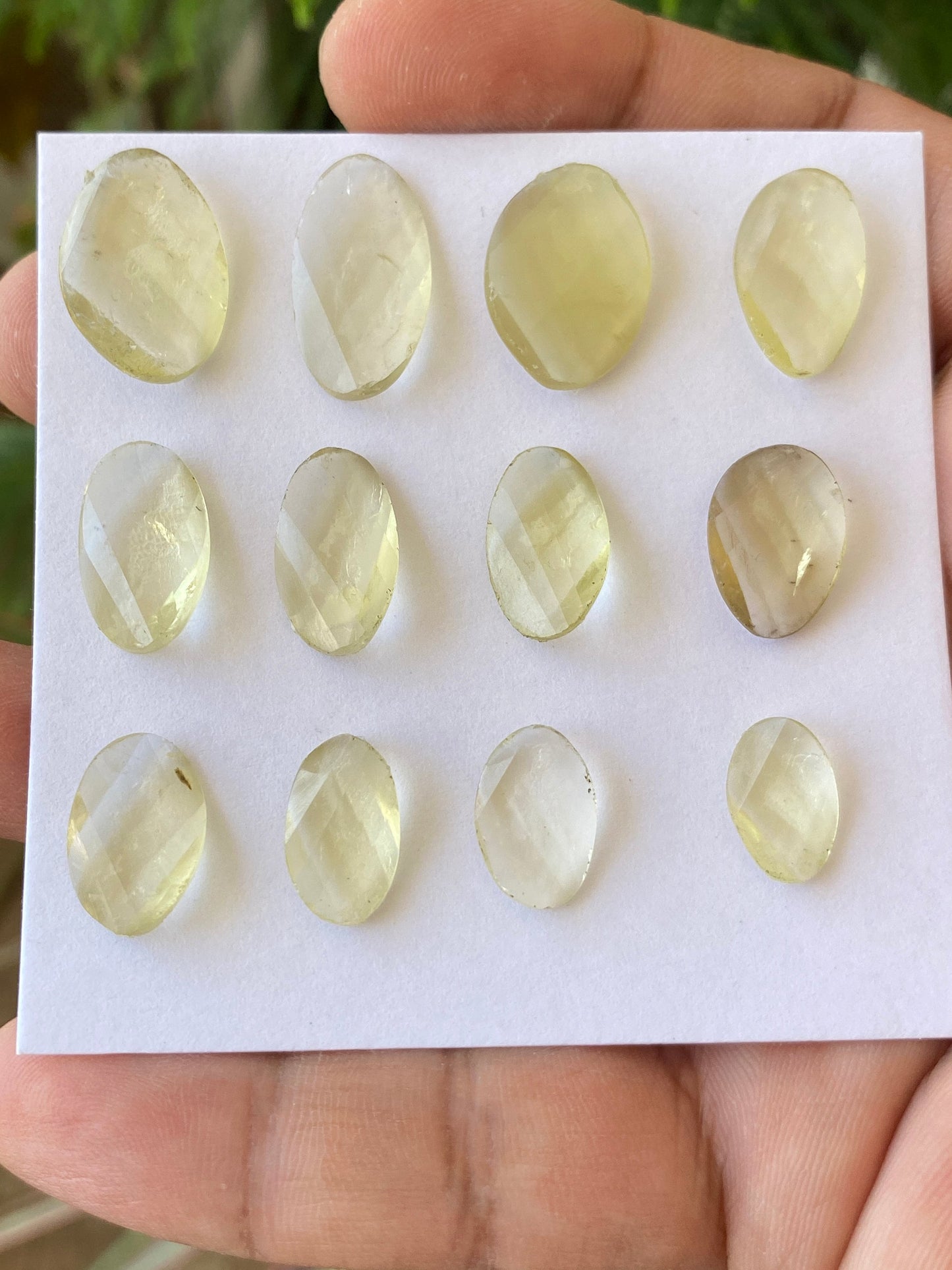 Dazzling lemon quartz twisted oval briolettes faceted  fine quality pcs 12 weight 64 cts size 13x9mm-21x12mm  lemon quartz rosecut