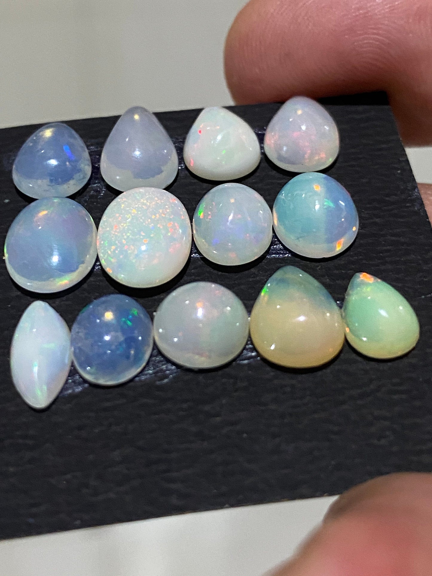 Dazzling Ethiopian opal cabochons Welo opal cabochons wt 15 cts pcs 13 size 8.5x6.3mm-11.3x8.5mm opal fire natural opal cabochons