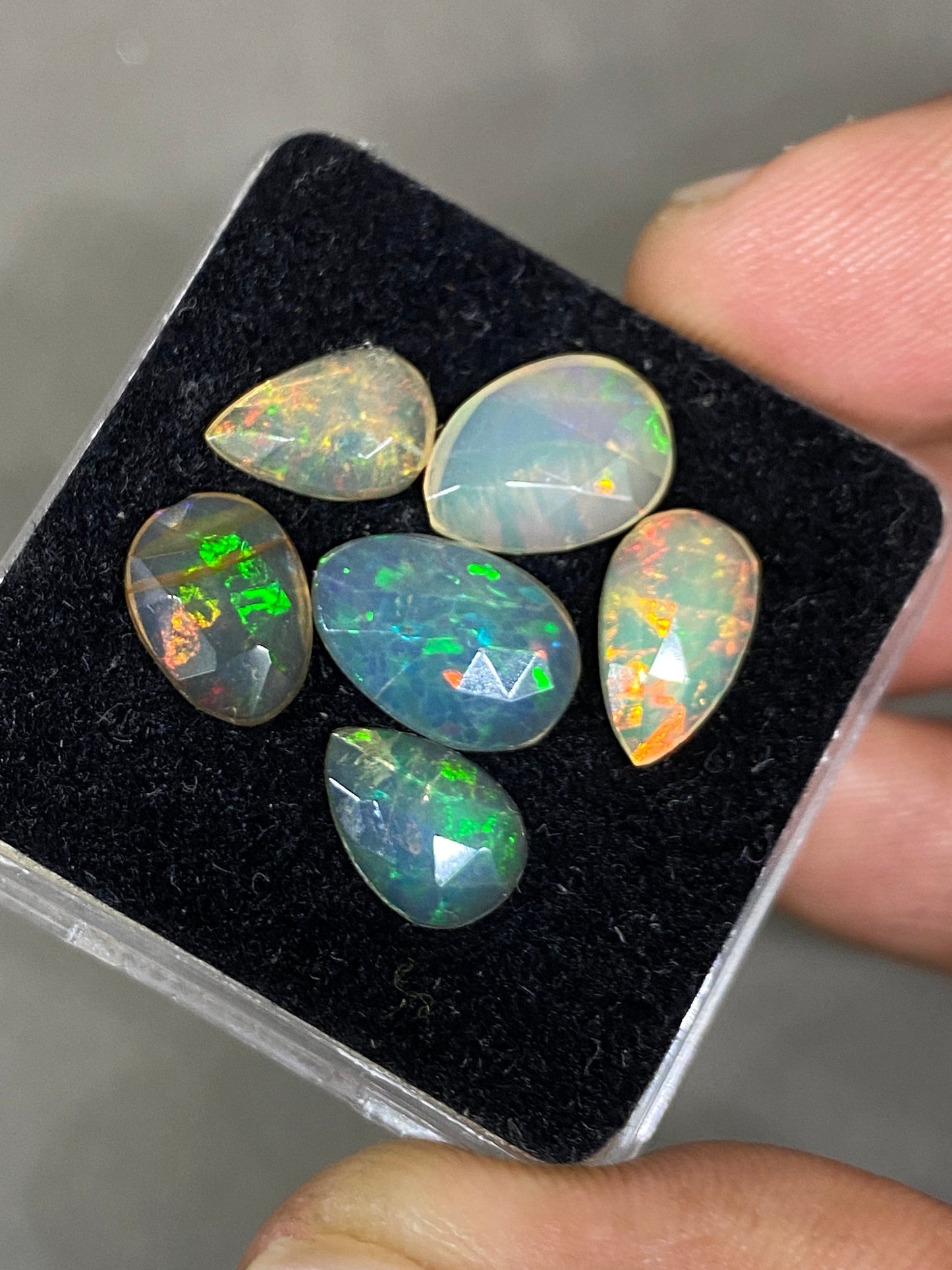 Fascinating Ethiopian opal rosecut blue fire Welo opal rosecut wt 4.60 cts pcs 6 size 9.5x6mm-11x8mm rosecut opal fire natural opal rosecut