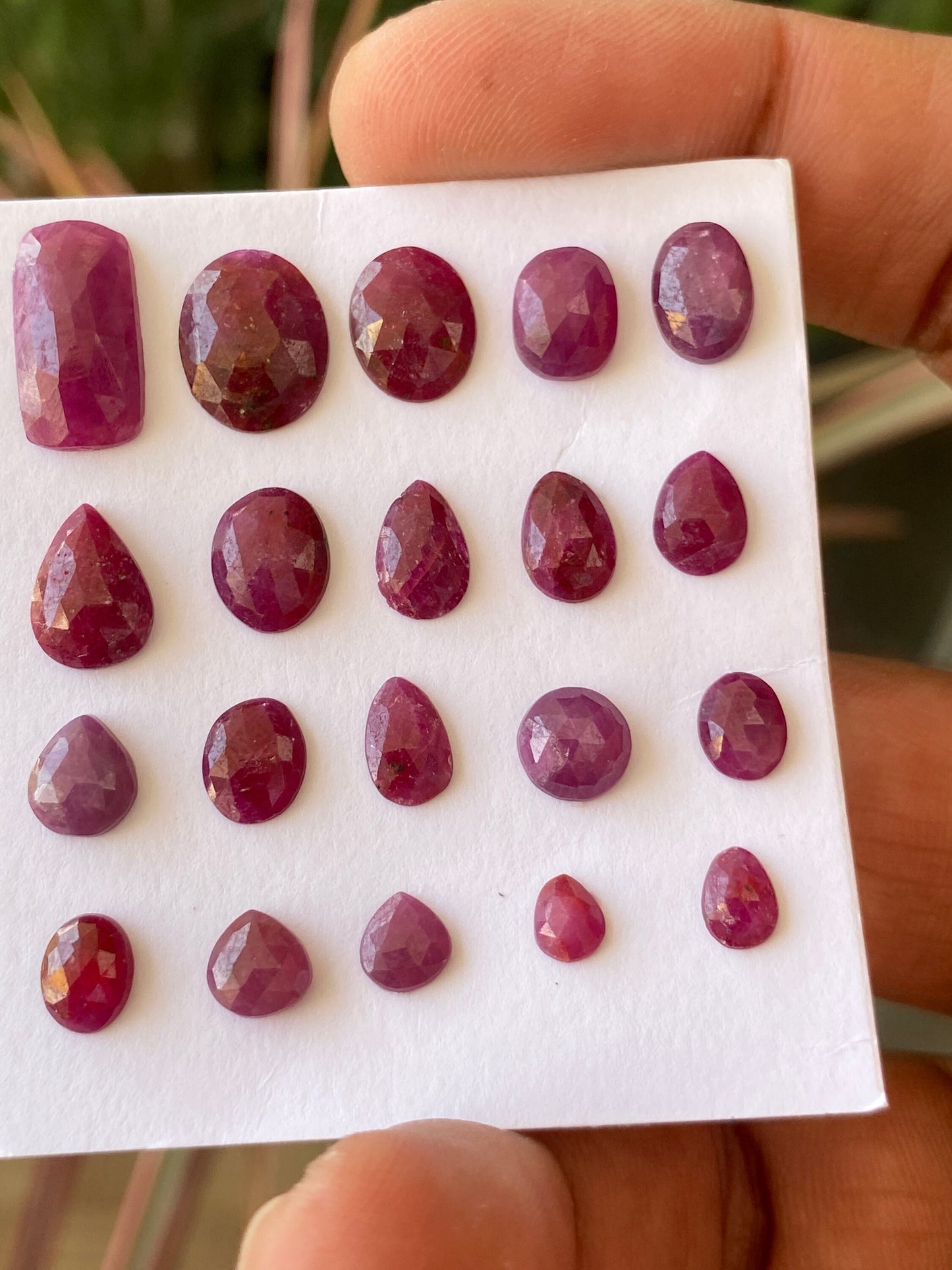 Fantastic rare natural ruby rosecut lot  mix shapes pcs 20 wt 29 cts size 5x4.3mm-10x7.8 unheated untreated ruby rosecut