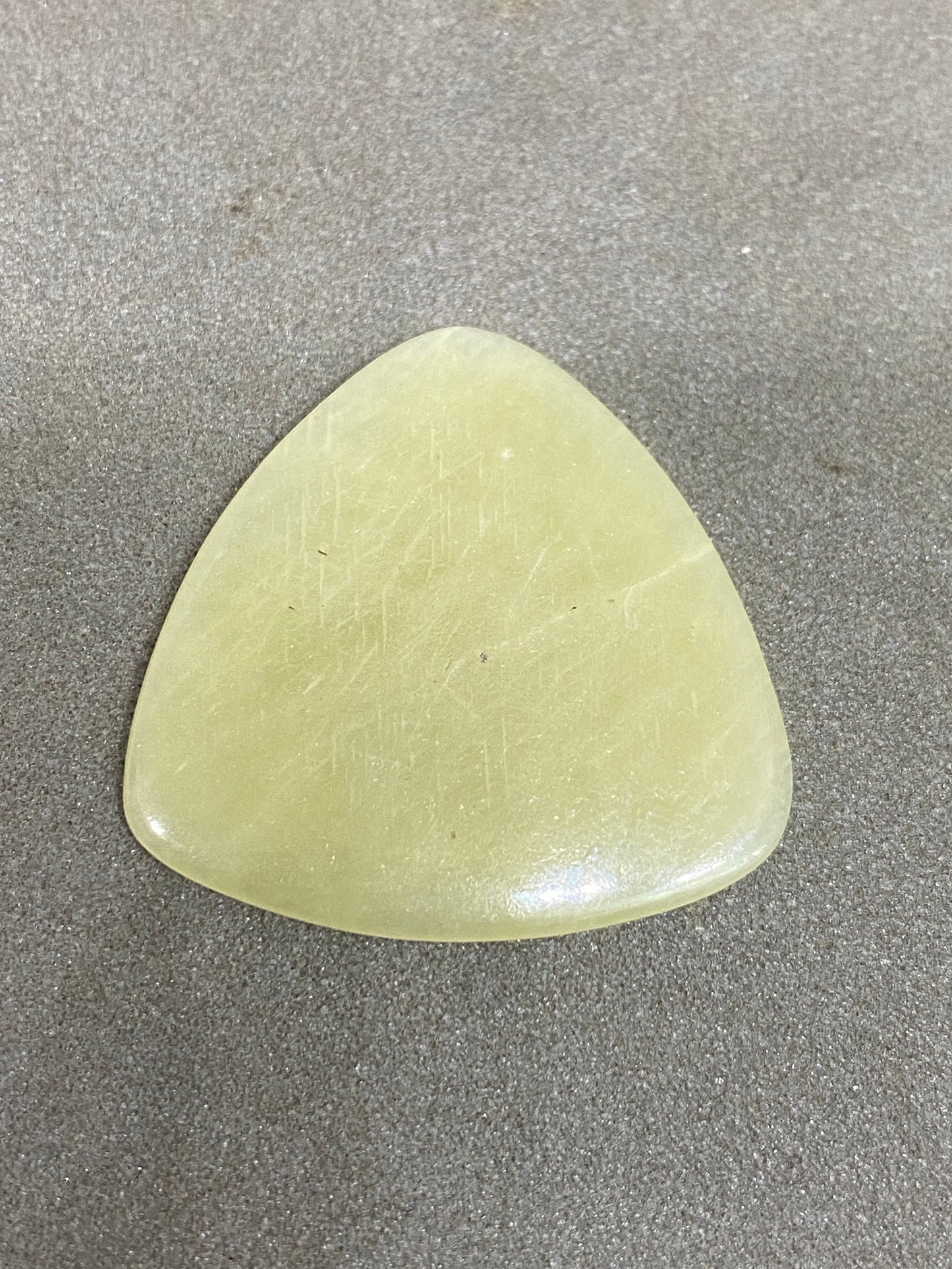 Rare yellow green sapphire thin flat smooth  carats  umba sapphire smooth polished trillion heart cabochon