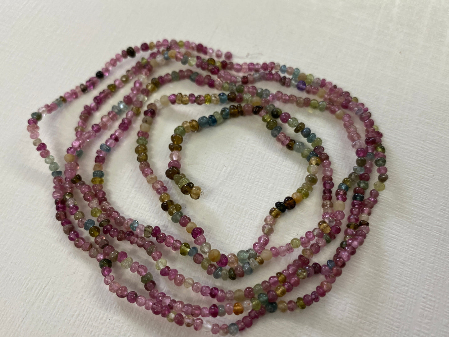 Pink multi Tourmaline beads Natural tourmaline beads small size 2mm-3mm Weight 44 carats Length 34 inches  Wholesale lot