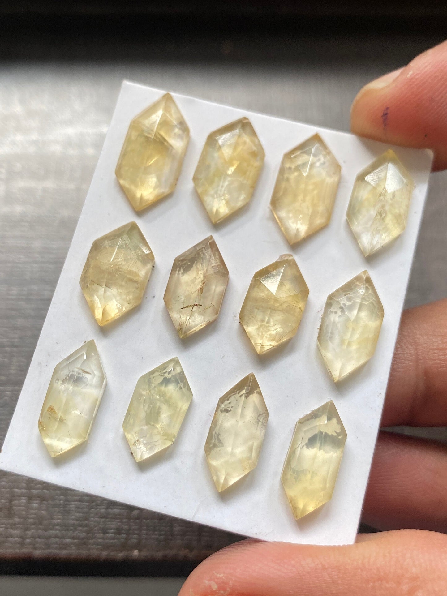 Stunning rare citrine hexagon step cut weight 29 cts pcs 12 size 12x6mm-16x7mm citrine step cut hexagon