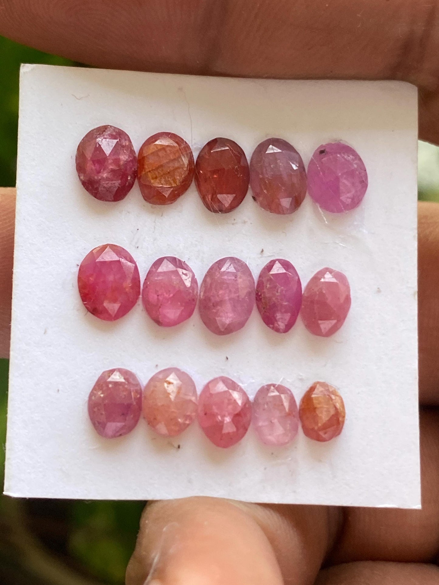 Rare natural mozambique ruby rosecut lot  mix shapes pcs 15 wt 15.5 cts size 6x4.5mm-8x6mm  unheated untreated ruby rosecut