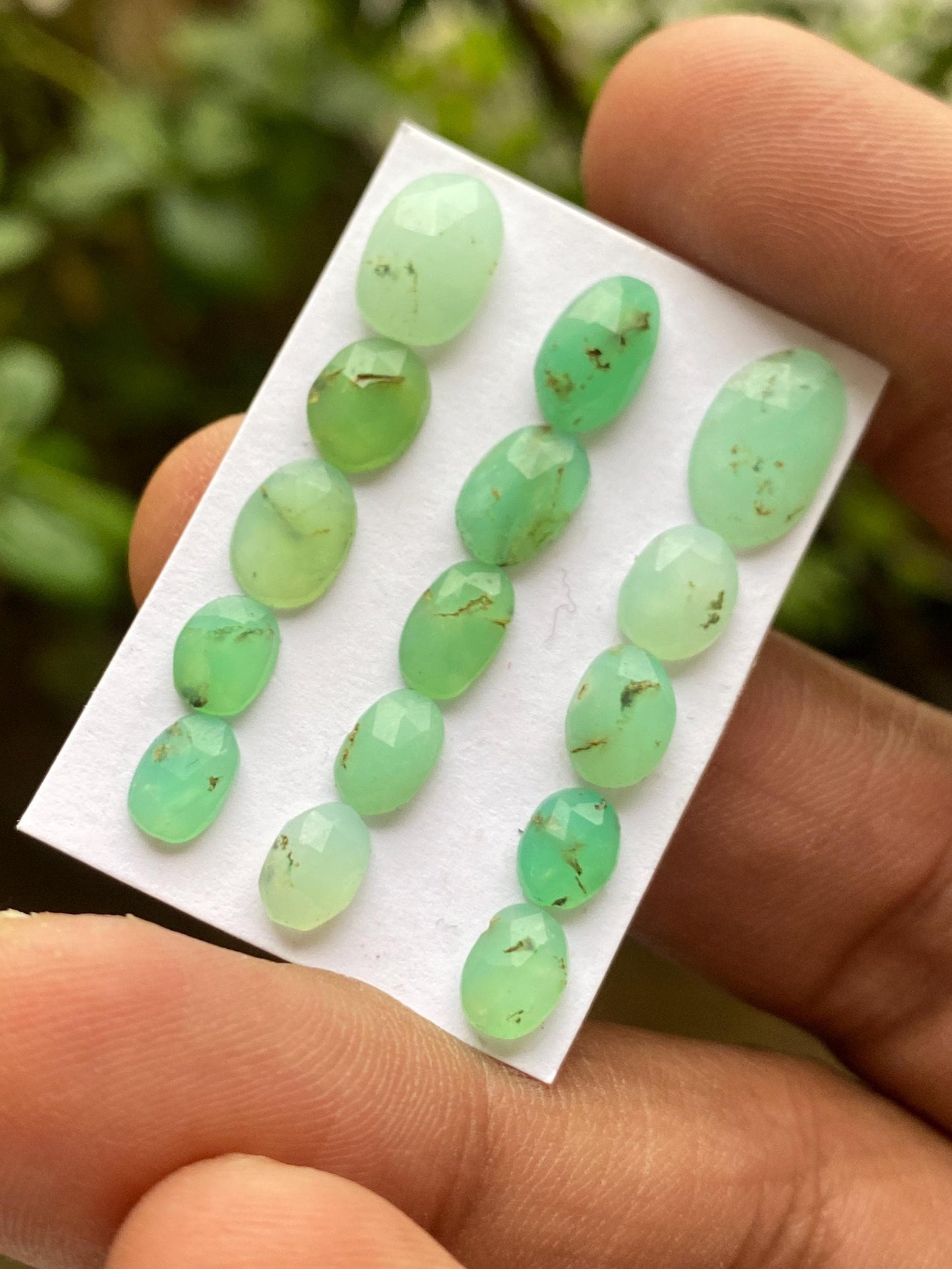 Chrysoprase rosecut fancy wholesale lot fine quality wt 13 carats pcs 15 size 6.5x5.2mm-11.5x7.1mm chrysoprase rosecut