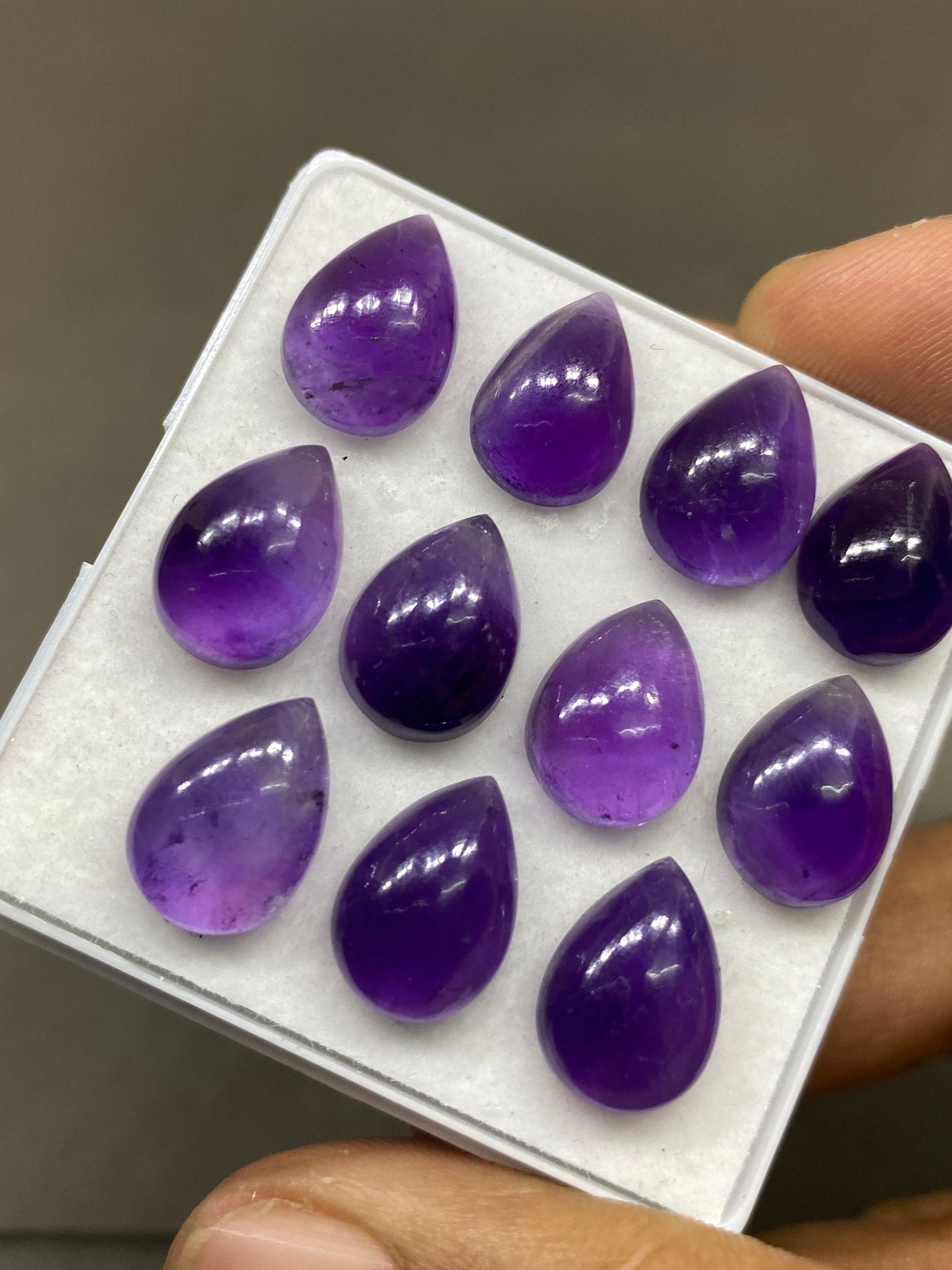 Amethyst pear cabochon natural amethyst pcs 11 wt 53 carats size 14x10mm designer amethyst cabochon pear