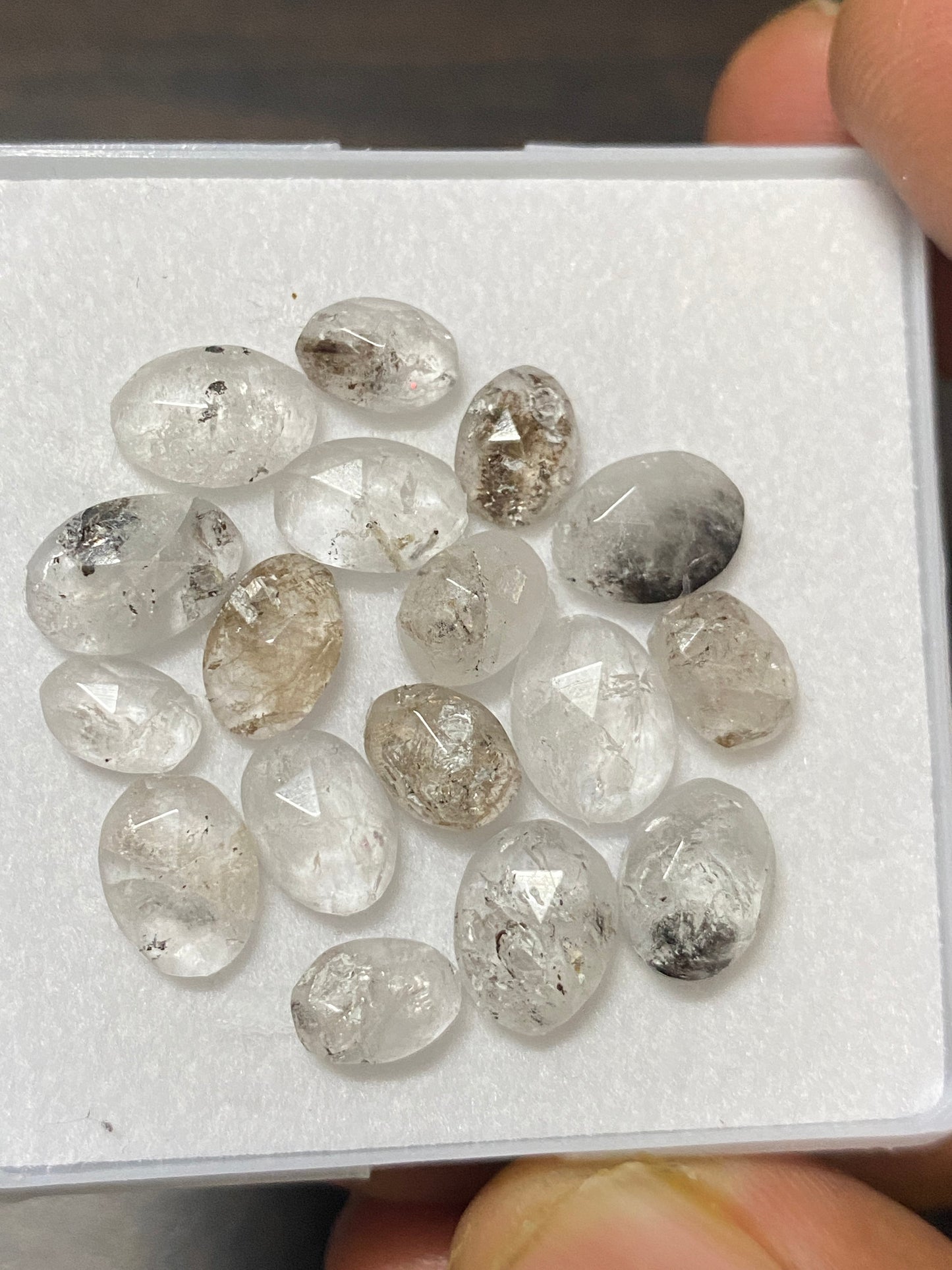 Stunning herkimer diamond rosecut lot amazing quality pcs 17 wt 26 carats size 7.5x5mm rosecut herkimer diamond