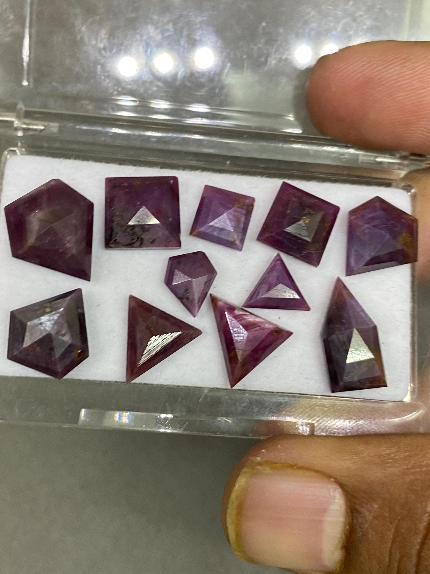 Dazzling rare natural unheated untreated ruby flats geometric pcs 11 wt 41 cts size 8.6x7mm=-14x12mm ruby flat cut longido mines