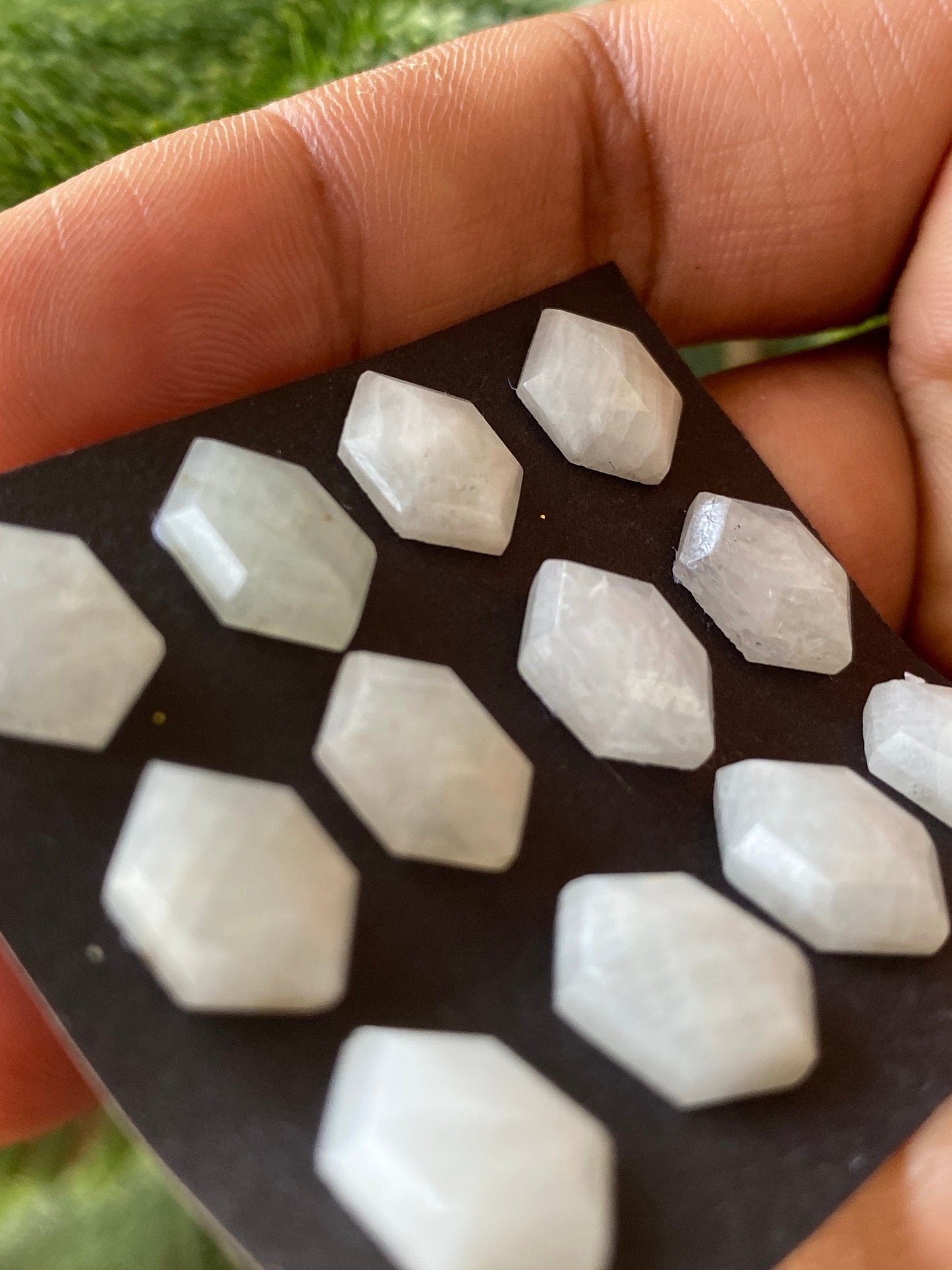 Awesome Rare white multi sapphire hexagon step cuts weight 60 cts  pcs 12 size 12.5x8.3mm sapphire stepcut hexagon flatbacks