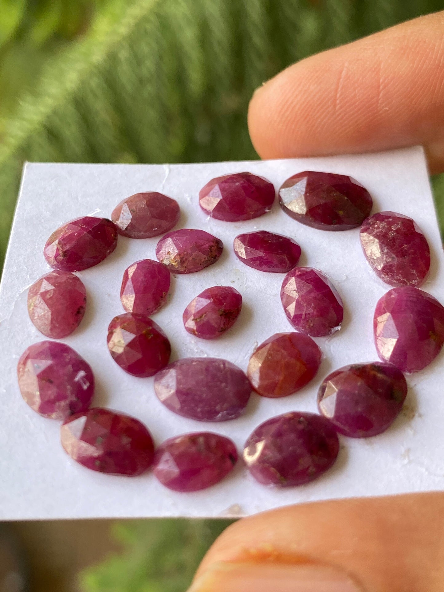 Mesmerising ruby Sapphire red sapphire Rosecut wt 32 carats pcs 20 size  7x5mm-10.7x8mm ruby rosecuts