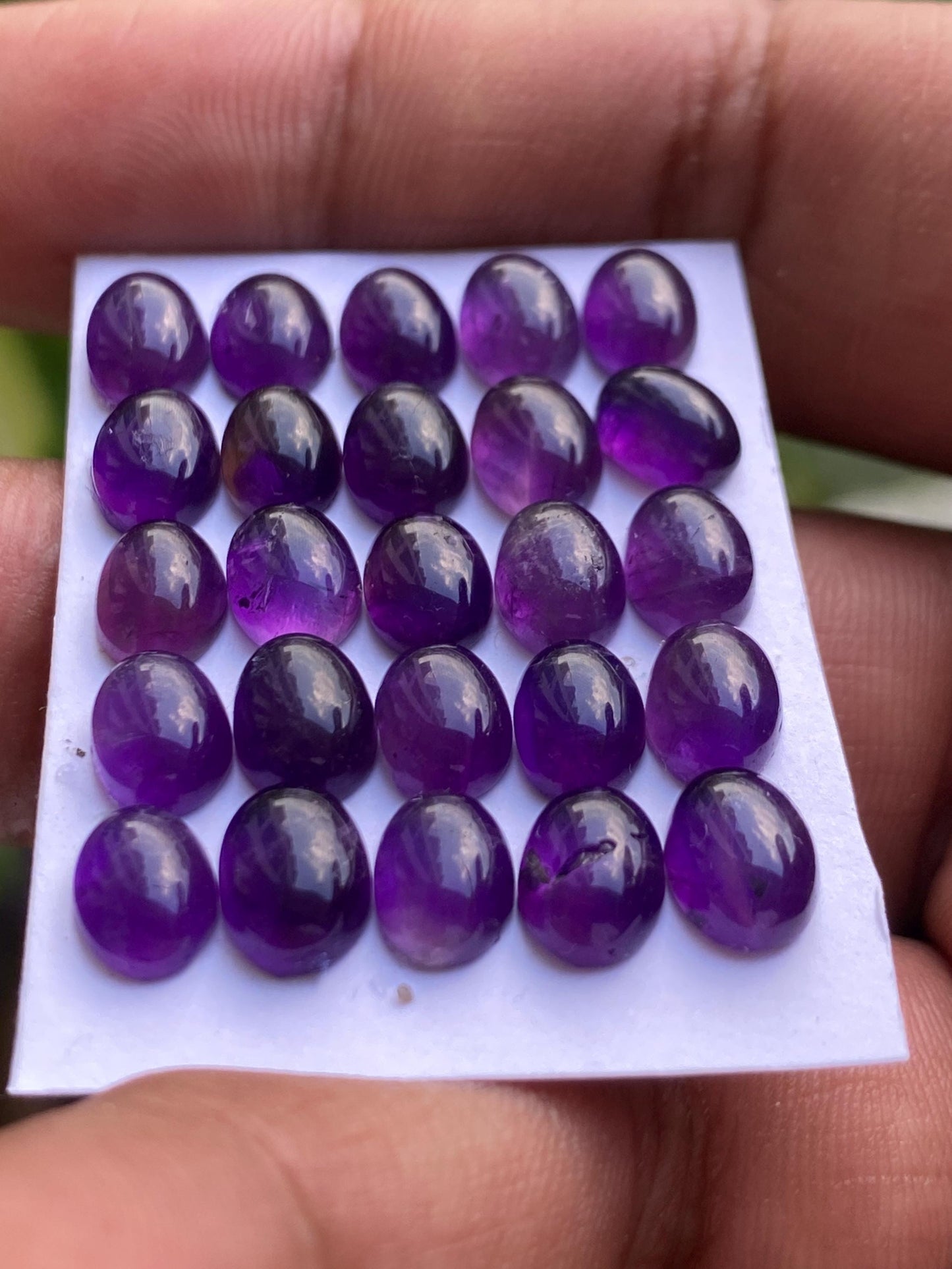 Dazzling amethyst oval cabochon  pcs 25 wholesale lot weight 34 carats size 8x6mm amethyst cabochons