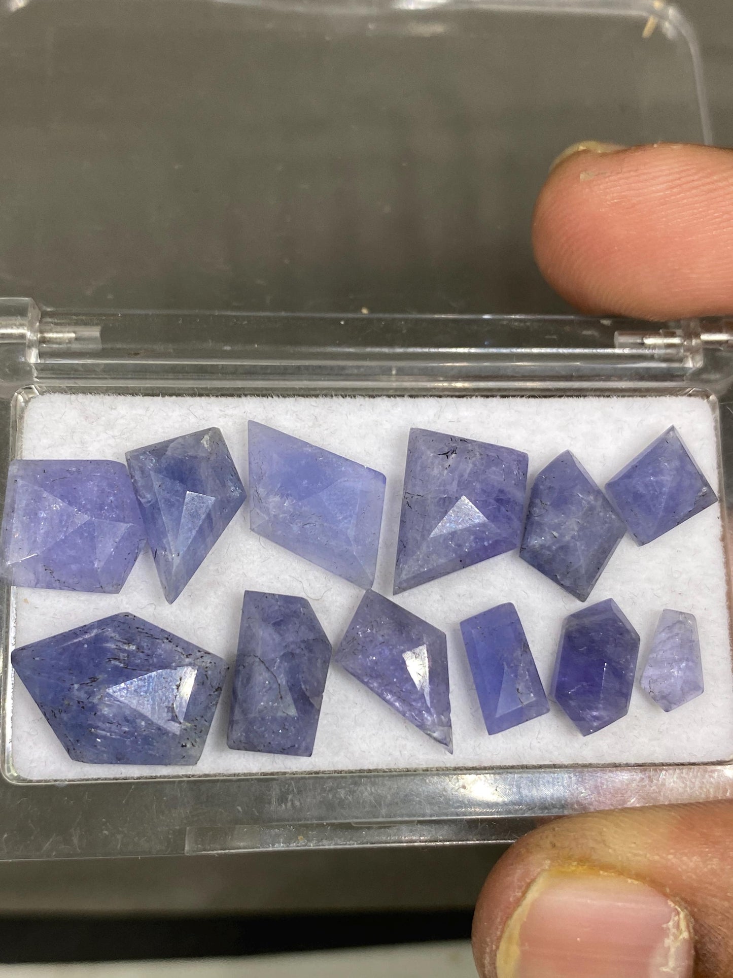 Rare Tanzanite geometric step cuts weight 32 cts pcs 12 size 8x5-15x11mm Tanzanite  stepcut  geometric