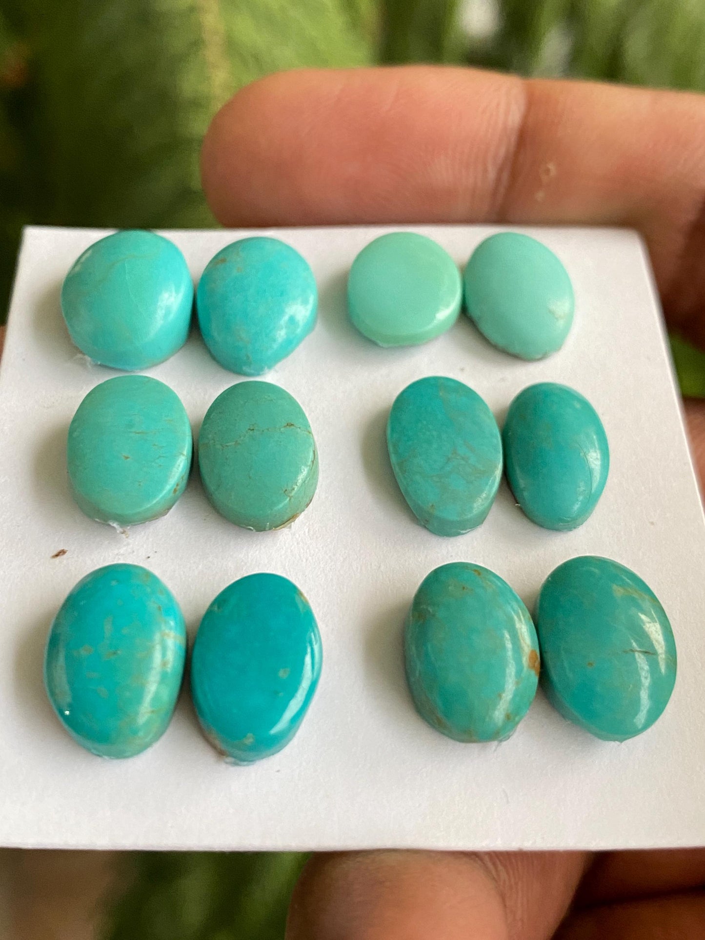 Fabulous rare Arizona mines Turquoise cabochons pair natural smooth polished ovals pcs 12 wt 46 carats 12x9mm turquoise cabochons oval