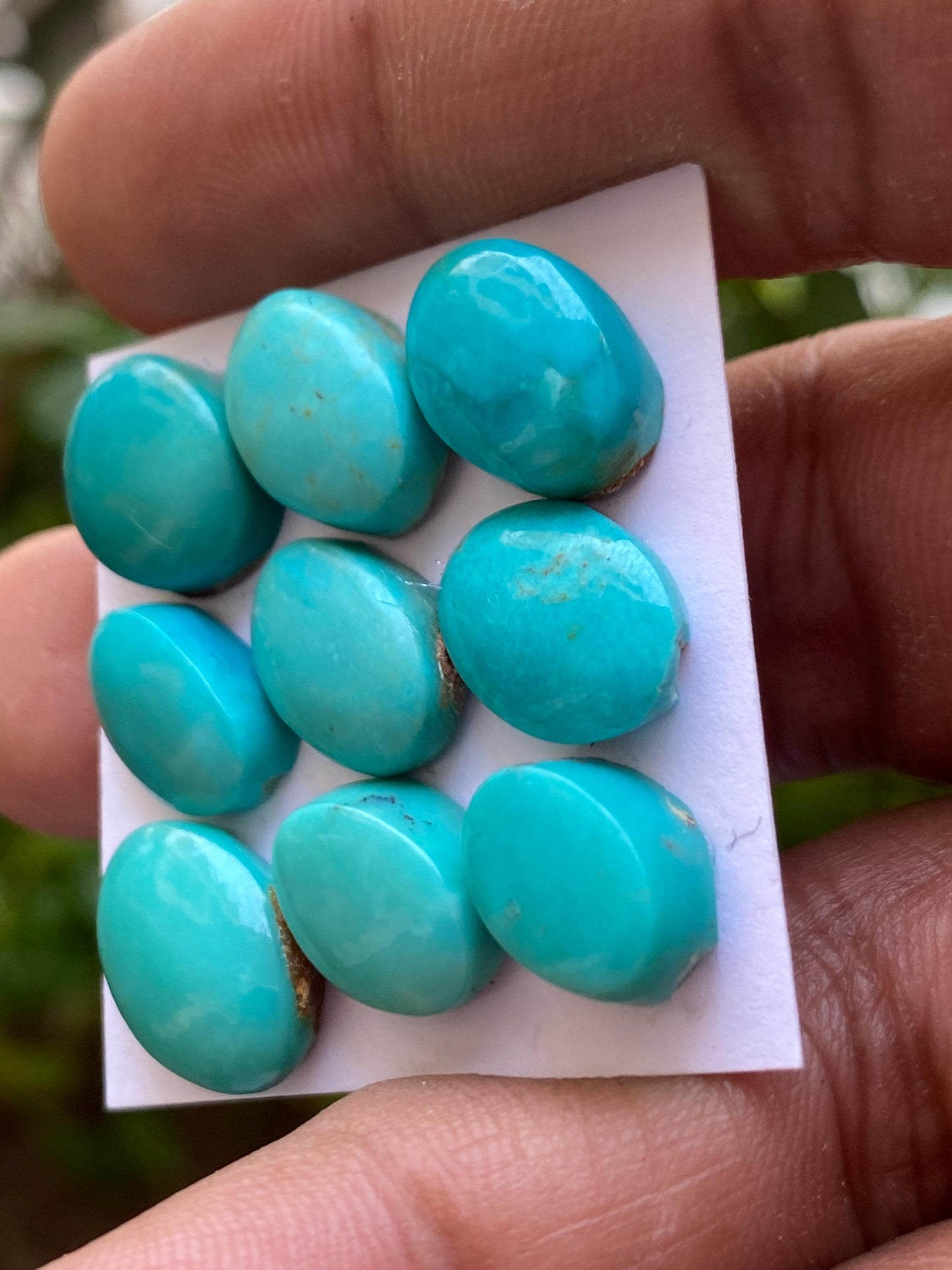 Gorgeous rare Arizona  mines Turquoise cabochons  natural smooth polished ovals pcs 9 wt 46.50 carats 12x9-14x10mm turquoise cabochons