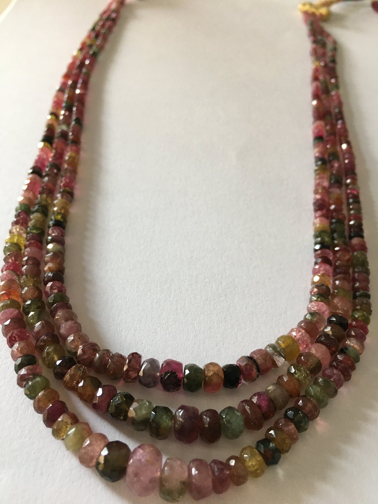 Beautiful multi tourmaline faceted beads necklace amazing quality lovely color