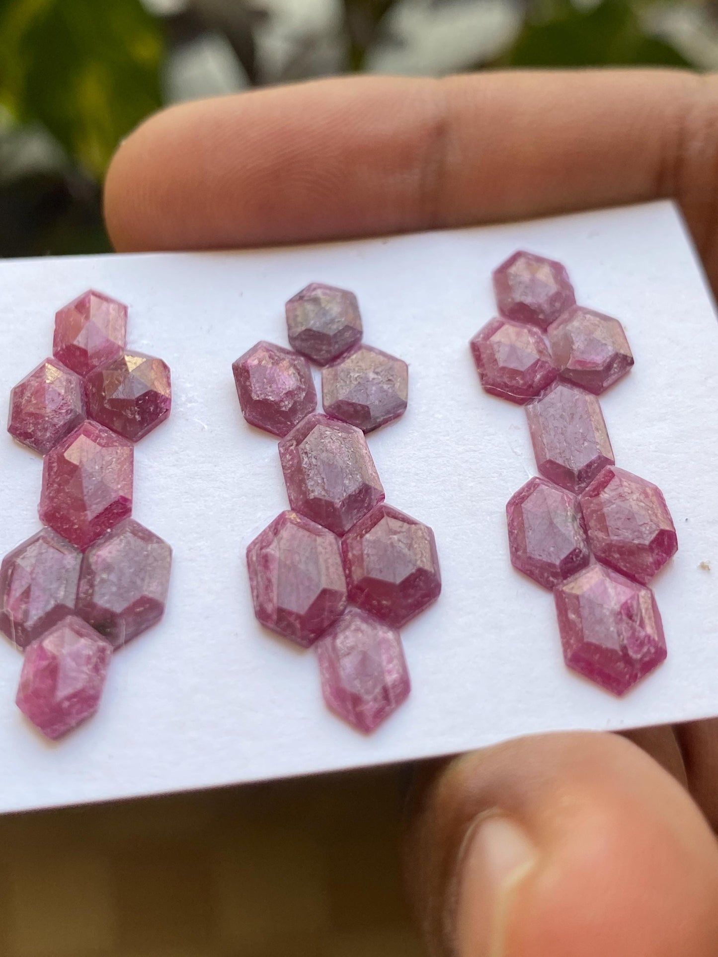 Impressive  Rare Kenya mines ruby hexagon step cut wt 22.5 cts  pcs 21 size 8.8x5.3mm-10.7x6mm ruby stepcut hexagon flatbacks