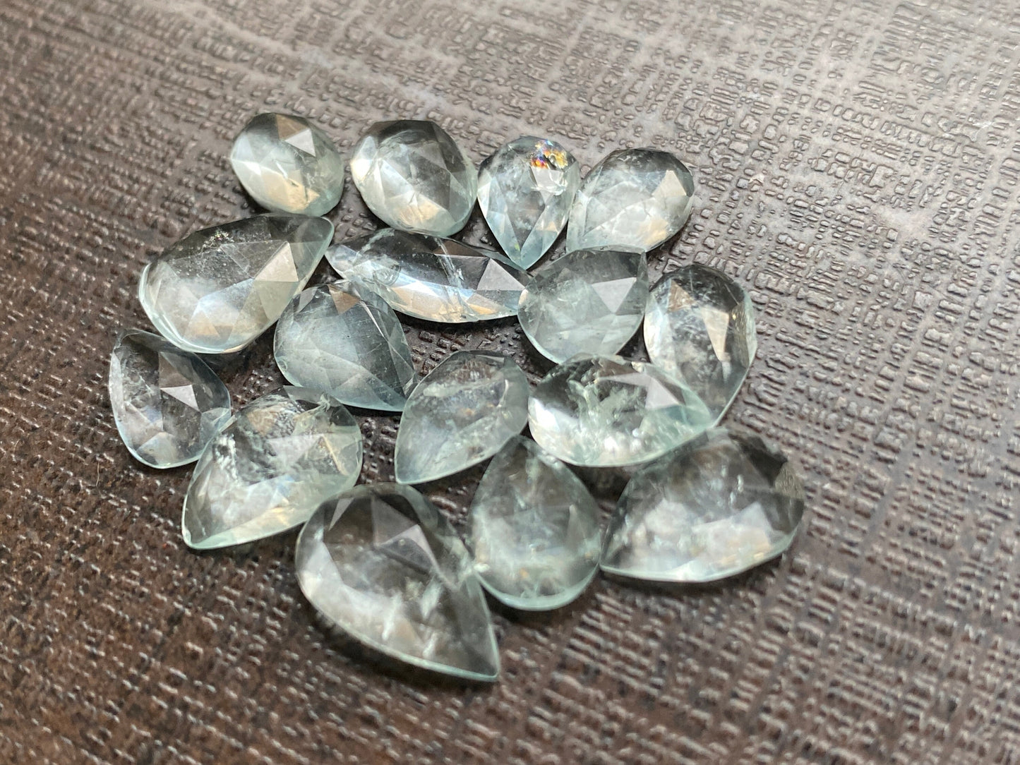 Aquamarine rosecut pear amazing quality wt 12.15 carats size 9x6.2mm-12.5x8.5mm pcs 16 rosecut aquamarine wholesale lot