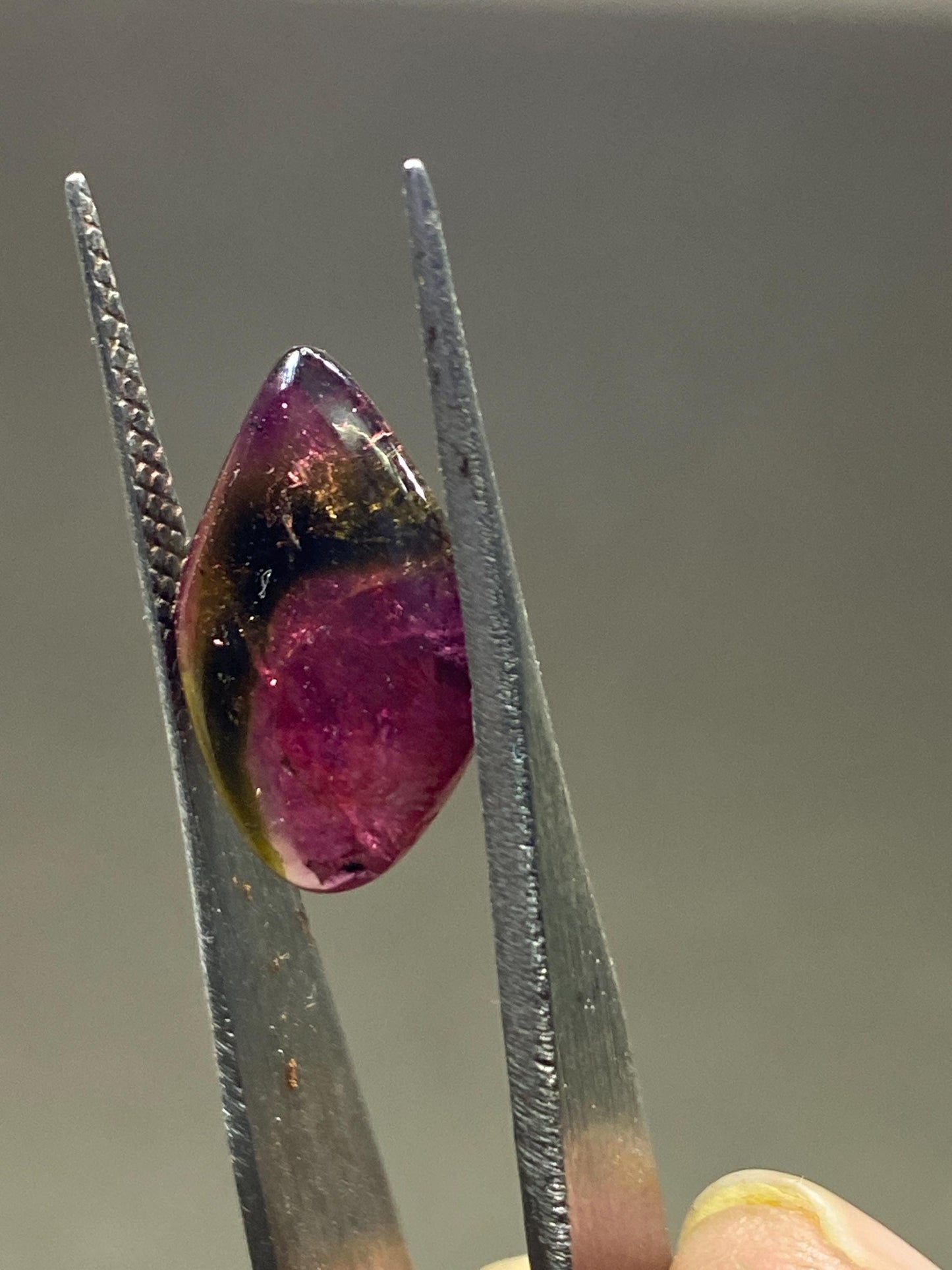 Gorgeous Rare tricolor Watermelon tourmaline nugget smooth polished lot fine quality wt 5 carats size 16.5x10.8mm watermelon tourmaline