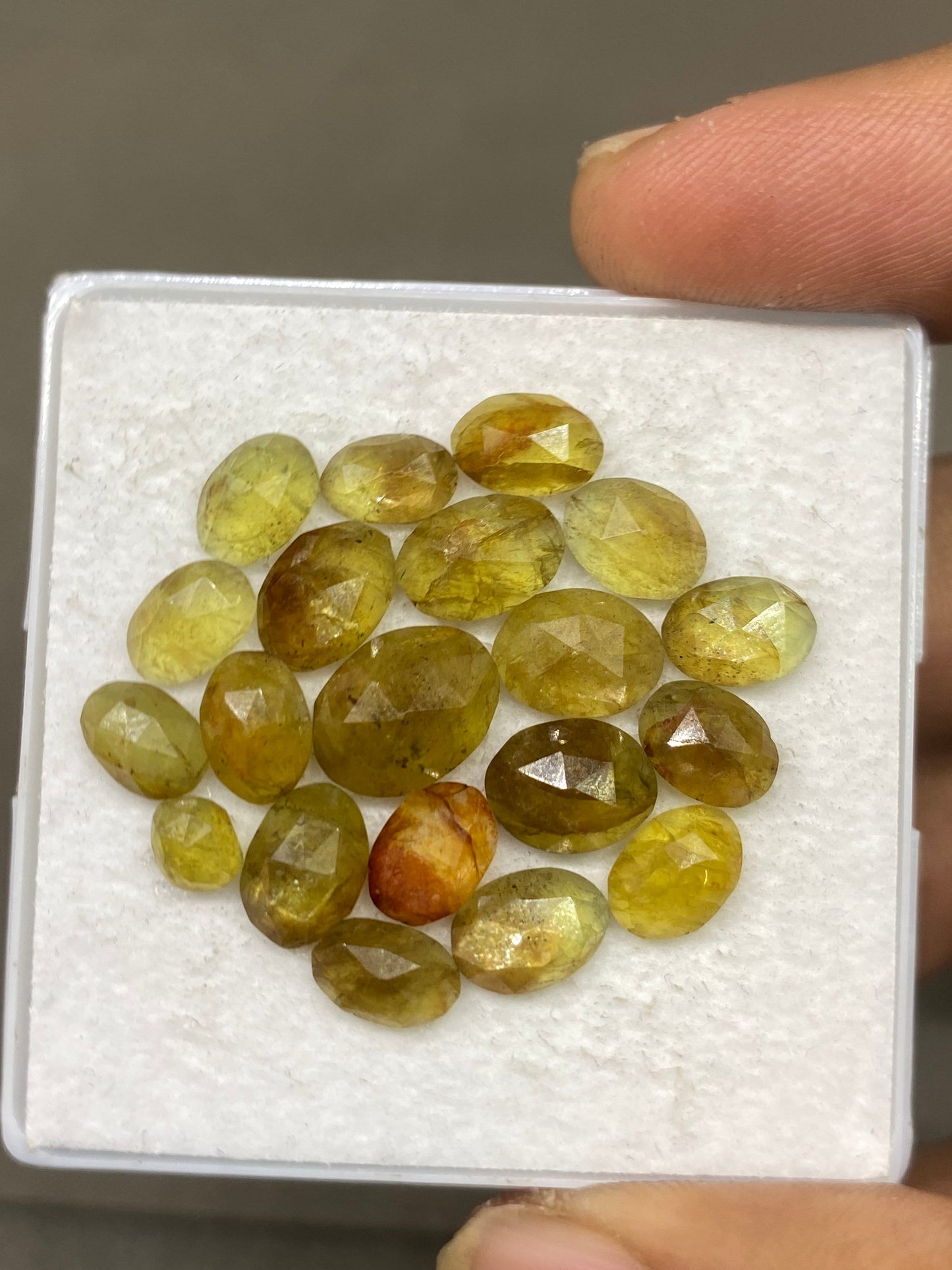 Bicolor sapphire Tanzania mines yellow sapphire rosecut multi sapphire lot  pcs 20 wt 30.80 cts size 5x4.7-10x8mm rosecut sapphire