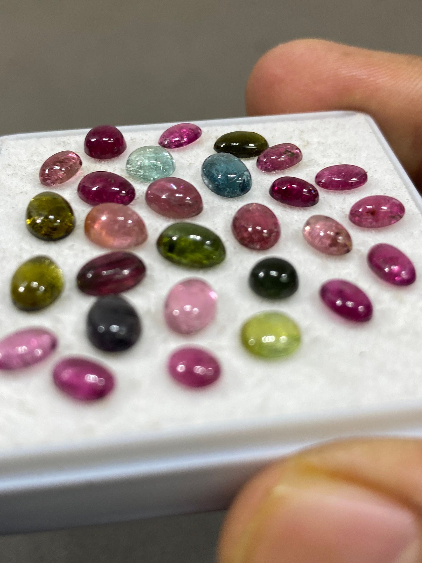 Pink tourmaline green Tourmaline cabochons pcs 28 weight 17 carats size 5mm-7x5mm pink tourmaline cabochons smooth ovals