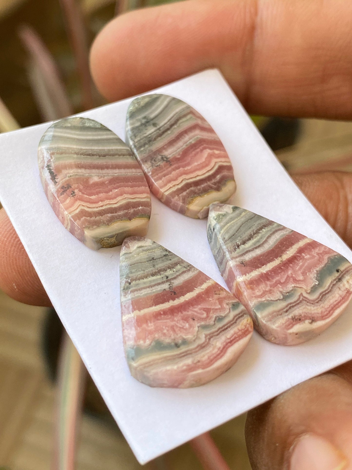 Stunning Rhodochrosite cabochons lot beautiful designer fine quality weight 60 carats pcs 4 size 21x13-22x16mm rhodochrosite cabochons