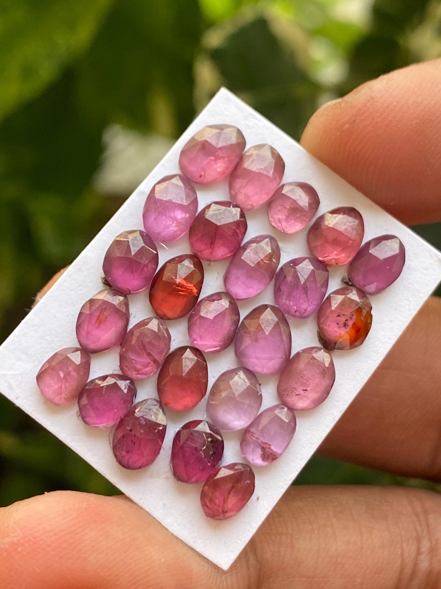 Rhodolite pink garnet Rosecut size 5.5x4mm-7x5mm wt 18.5 cts pcs 25 lovely pink garnet Rosecut rhodolite garnet slices