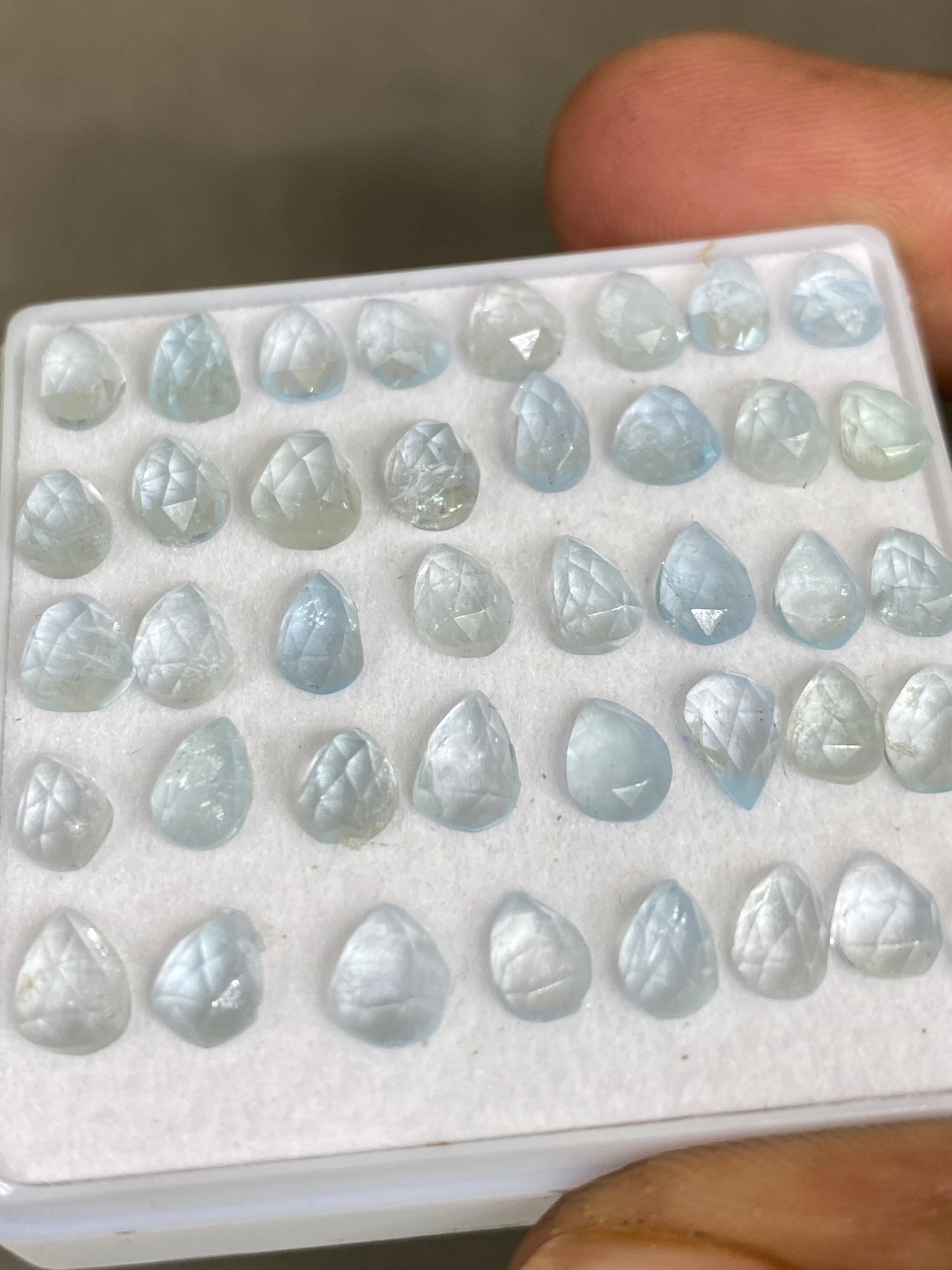 Natural aquamarine rosecut pear amazing quality wt 22.40 carats size 5.8x4.5mm-7x5mm pcs 40 rosecut aquamarine wholesale lot