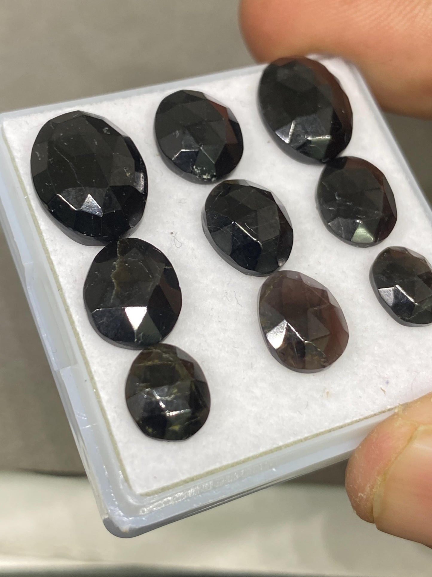 Gorgeous rare  Black tourmaline rosecut wholesale lot weight 26.90 carats pcs 9 size 8.8x6.8mm-14x11mm rosecut black tourmaline